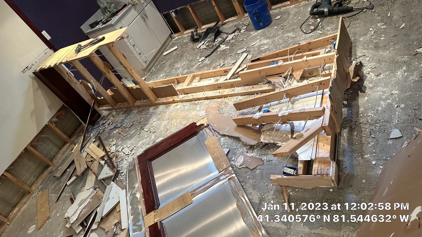 Pipe Burst Emergency Mitigation Demo and Dry Down by Absolute Roofing and Construction