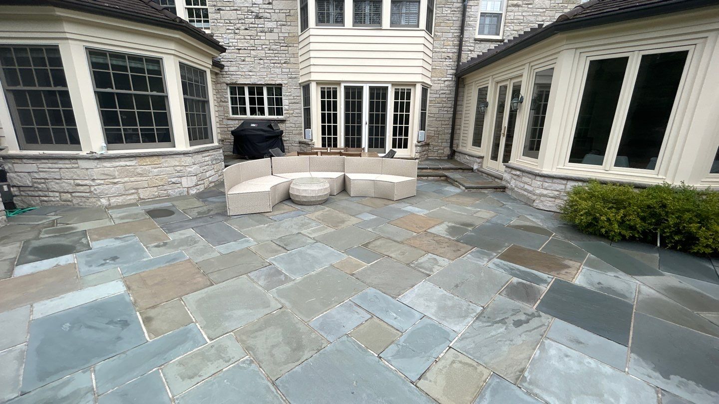 Winnetka, IL bluestone patio cleaning by Northern Power Washing LLC.