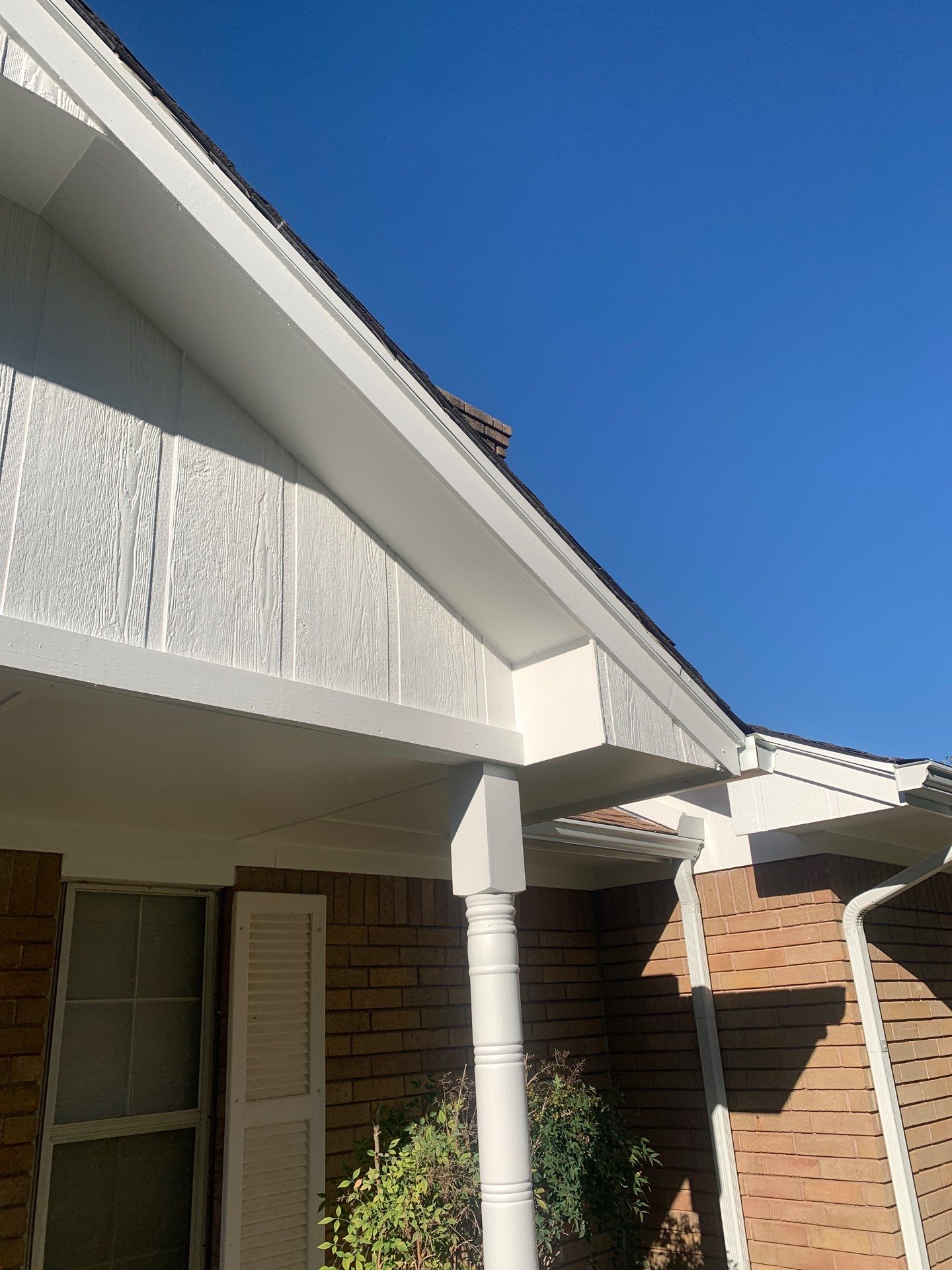 gutter install & soffit repair & exterior paiting in Oklahoma City by McCann's Roofing and Construction