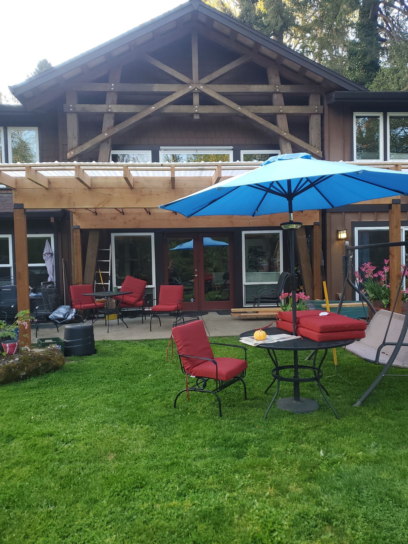 Hand-Milled Rough Sawn 20' X 15' Patio using Rough Sawn Lumber by Construction Now LLC