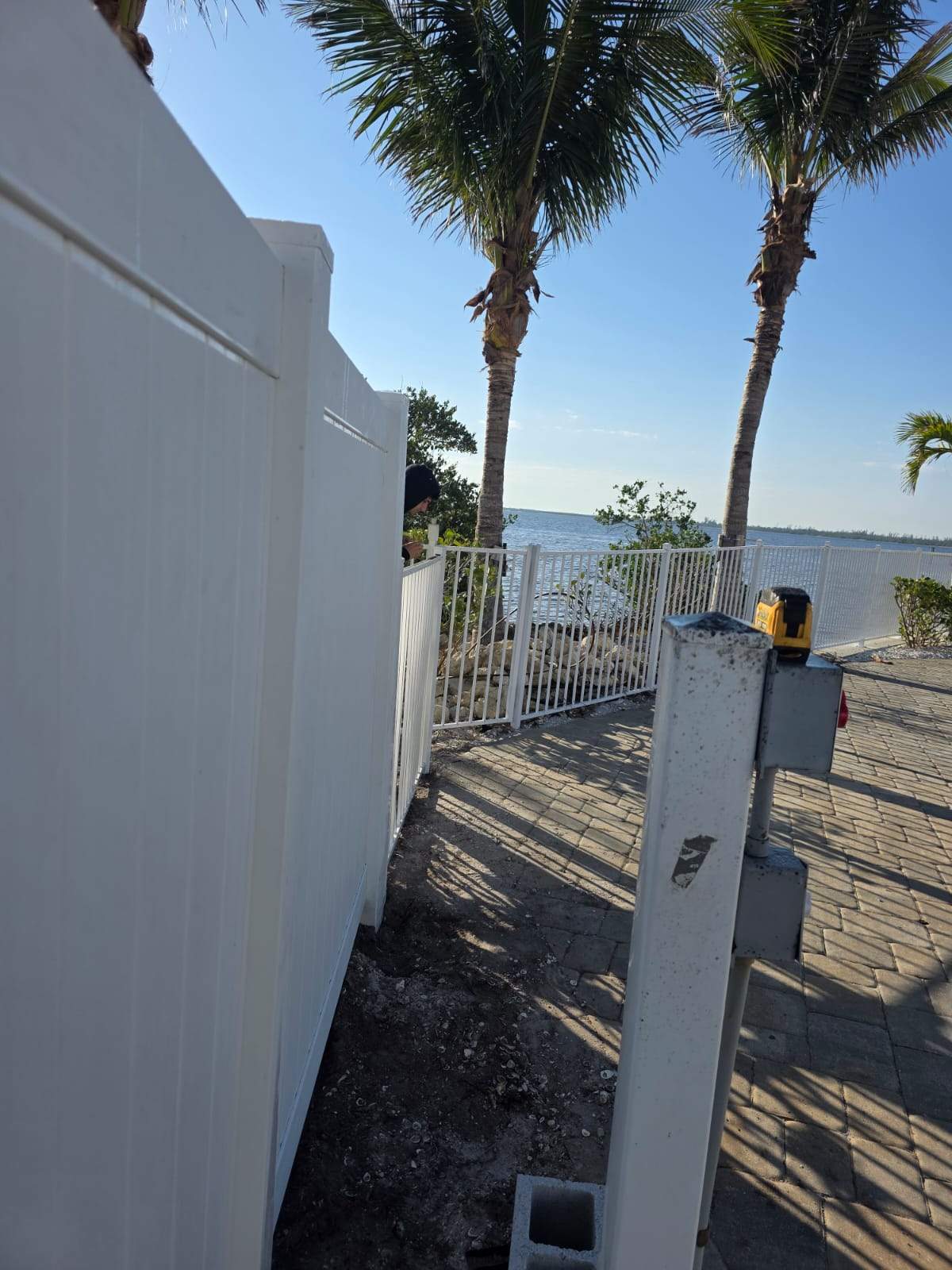 White Aluminum Railing Installation for Commercial Property in Port Charlotte by True Fence LLC