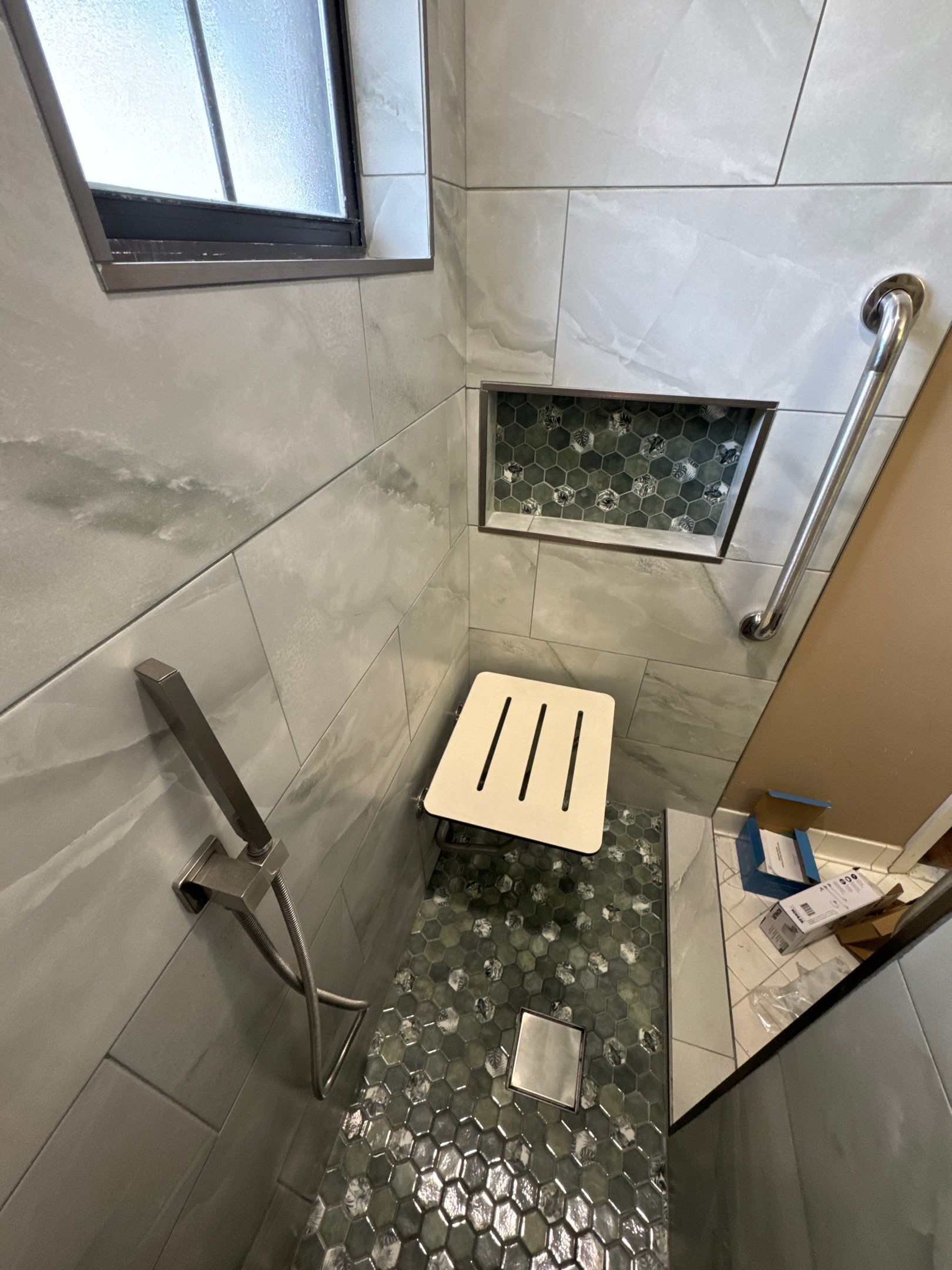 Bathroom Remodel using Custom Products by Axtra Hand