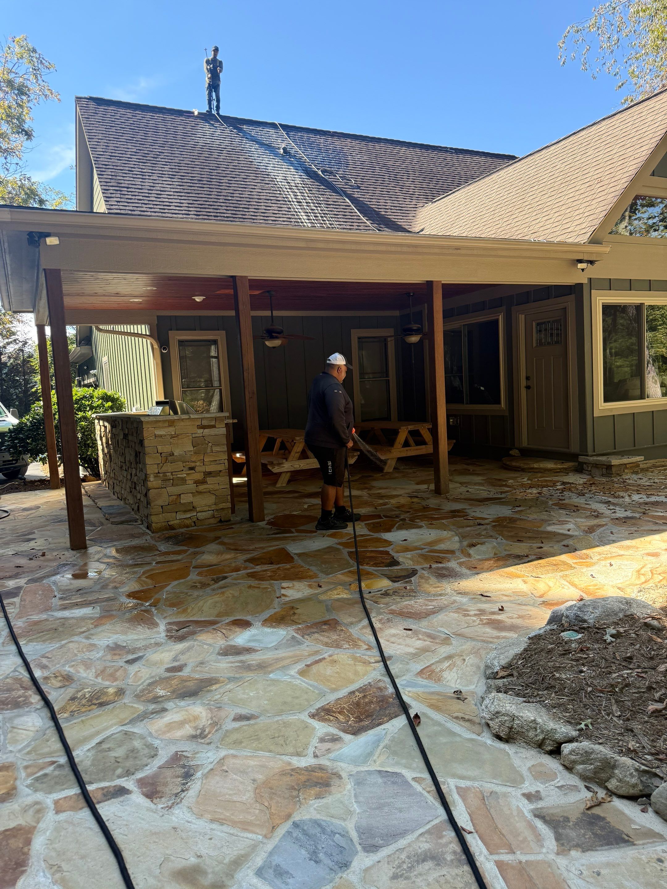 Mills River Residential Exterior Rejuvenation and Roof Cleaning Project by Bright Home Connections