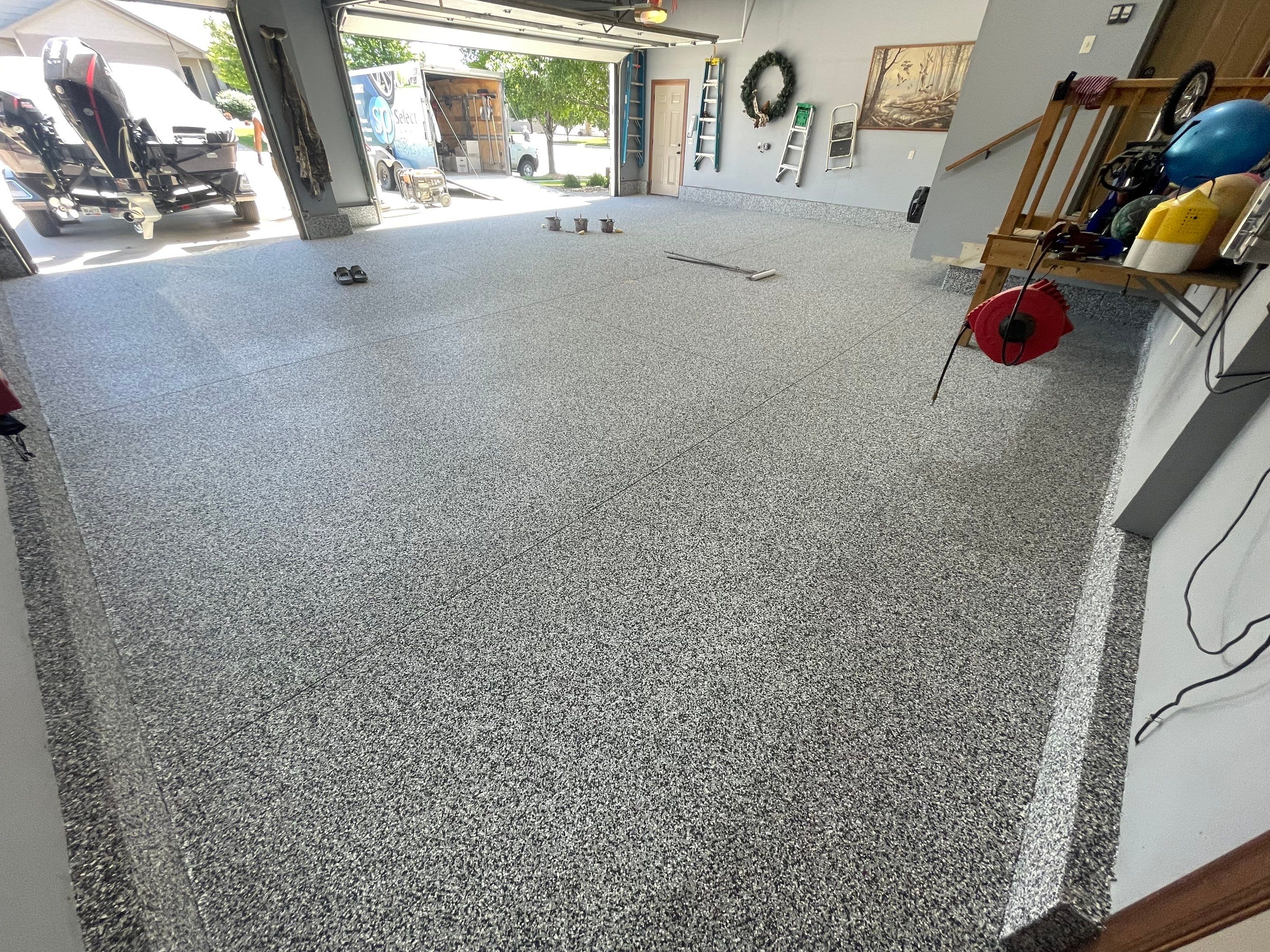 Residential Garage Floor Coating in Sioux Falls by Select Painting, Coatings & Garage Cabinets
