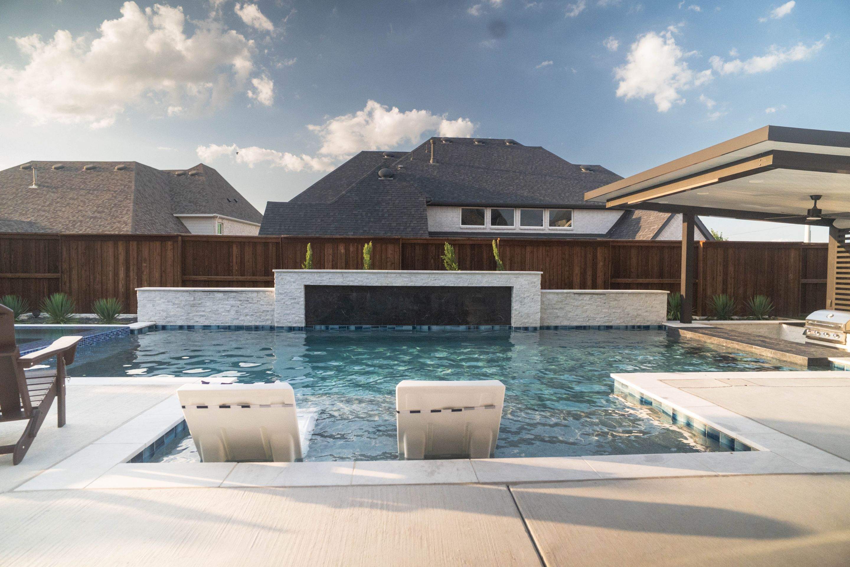 Jumbo Pool, Spa, and Sunken BBQ and Fire Pit by Pinnacle Pools and Spas - DFW