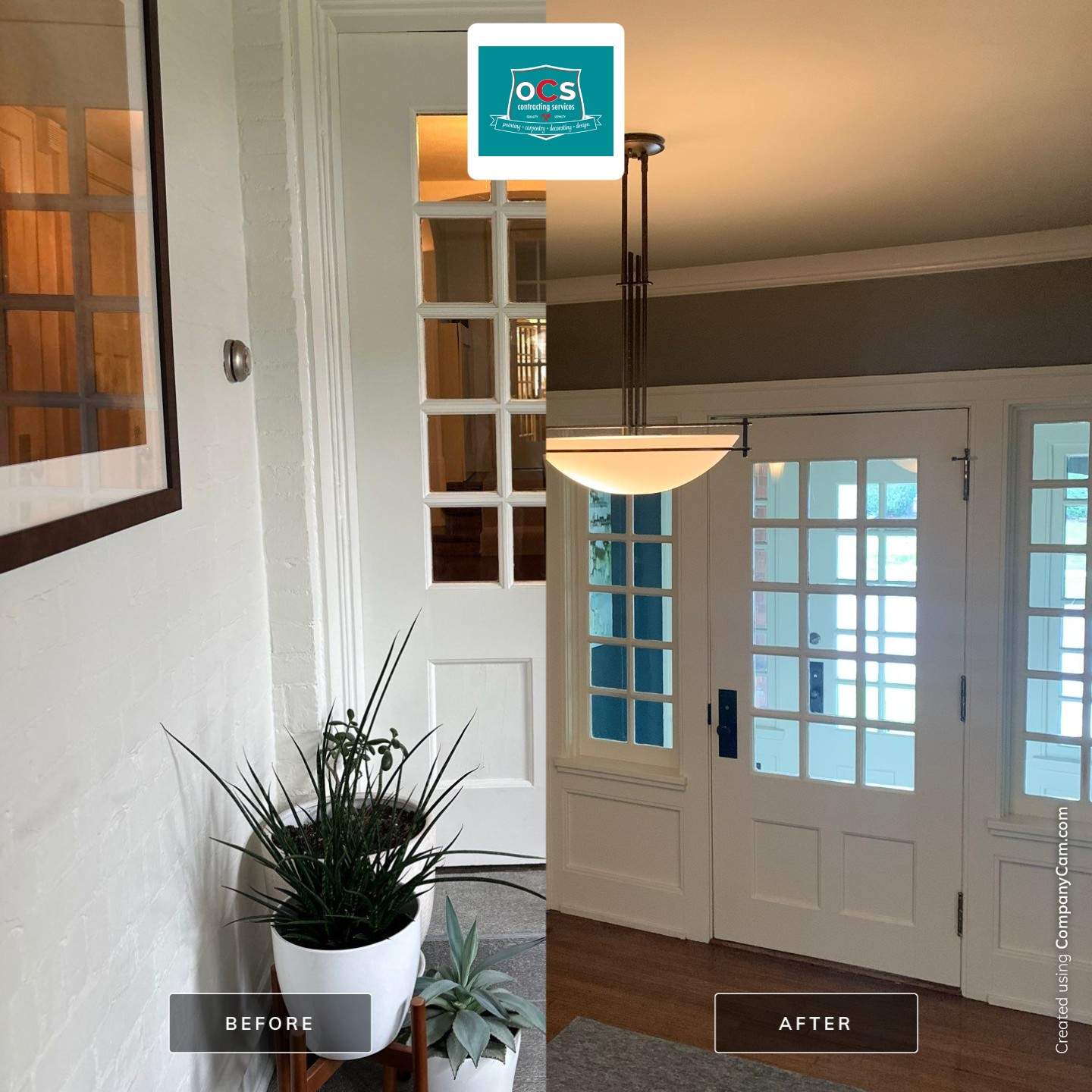 Entryway Painting – Walls, Ceiling, Baseboards & Crown Molding by OCS Contracting Services