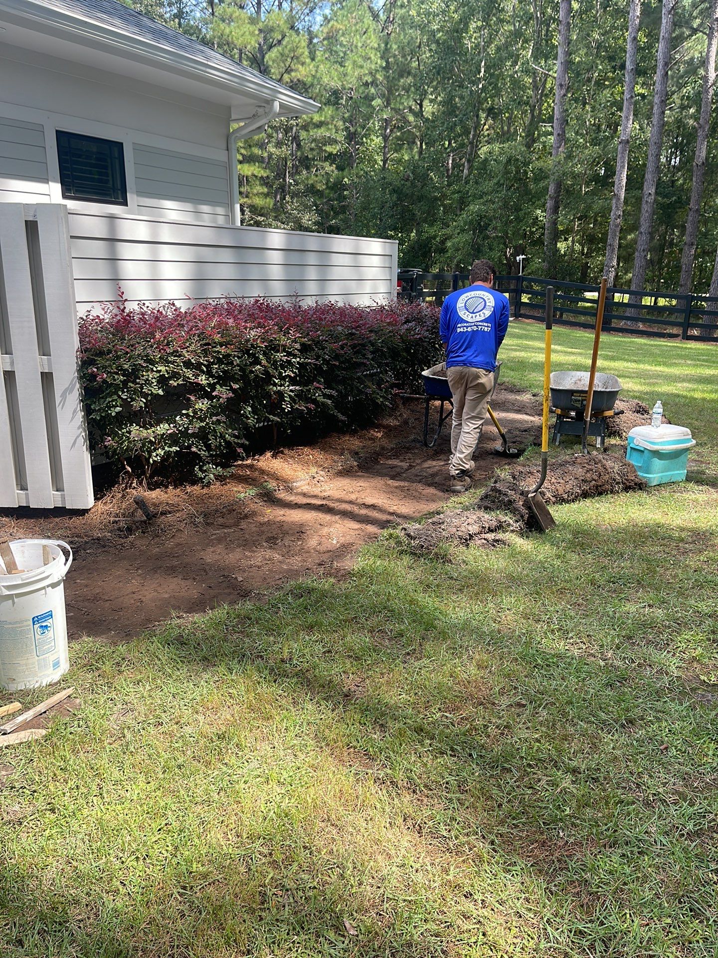 Curved Gray Paver Walkway Installation in Bluffton by Lowcountry Scapes, LLC