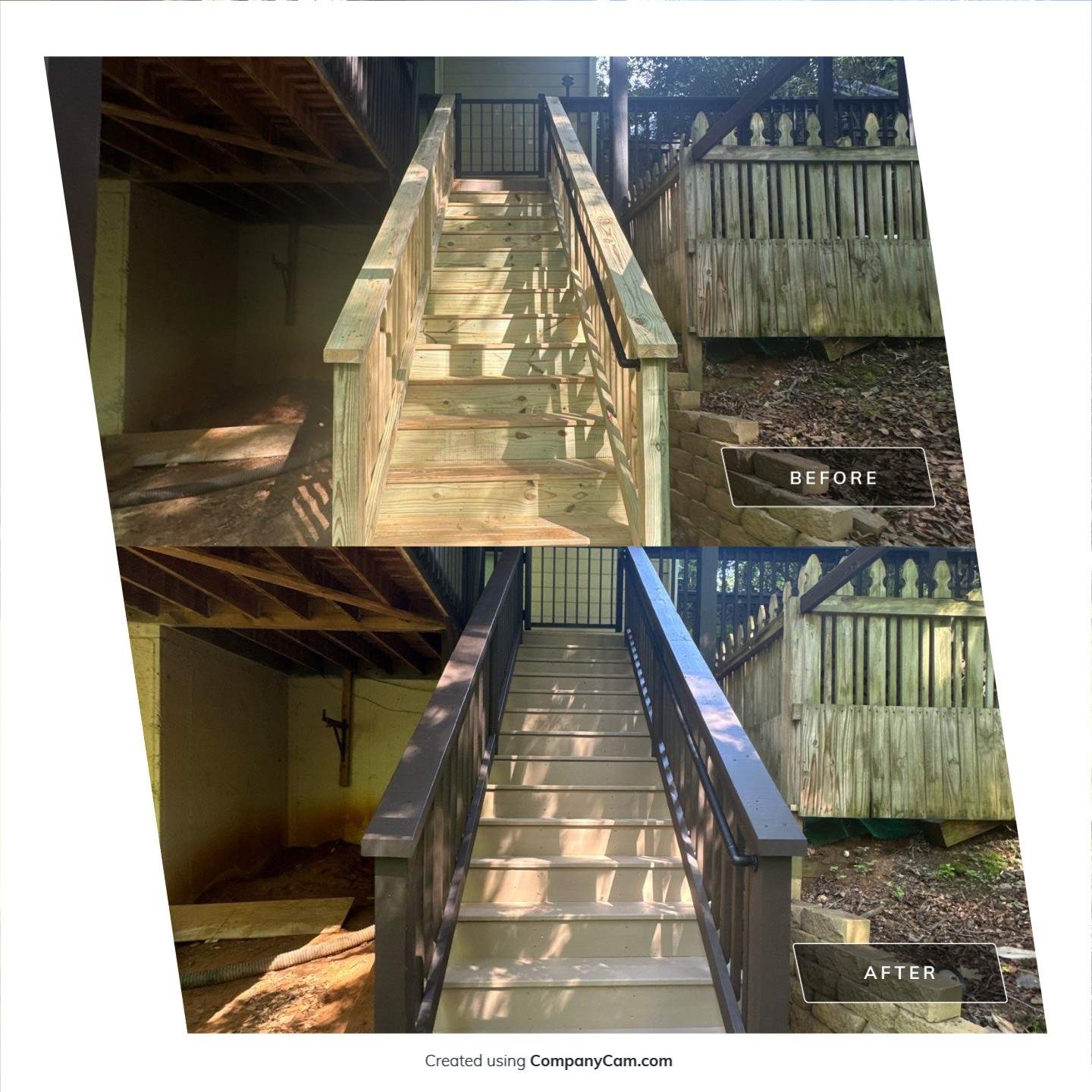 Exterior Deck and Stairway Staining Project in Canton by Swift Home Renovations 