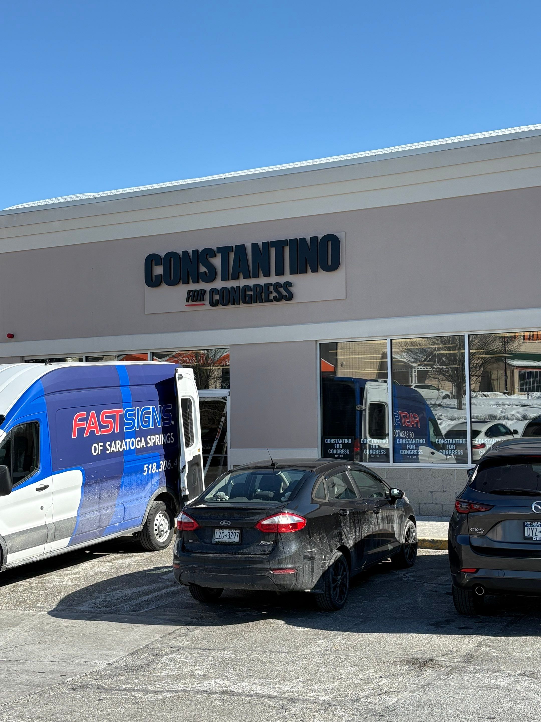 Constantino for Congress Dimensional Sign Installation in Glens Falls by FASTSIGNS of Saratoga Springs 