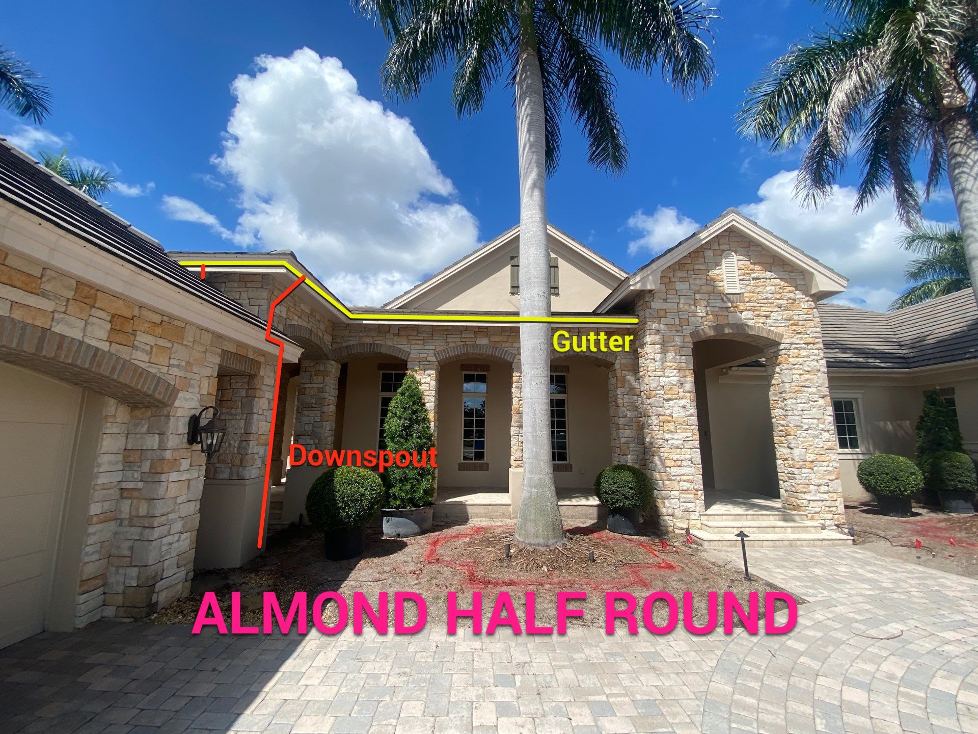 Almond Half-Round Gutters in Lakewood Ranch FL by Gutter Professors