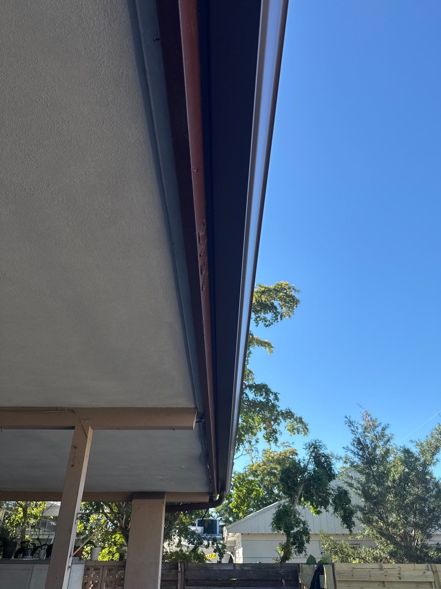 Brown Seamless Gutters in Sarasota FL by Gutter Professors