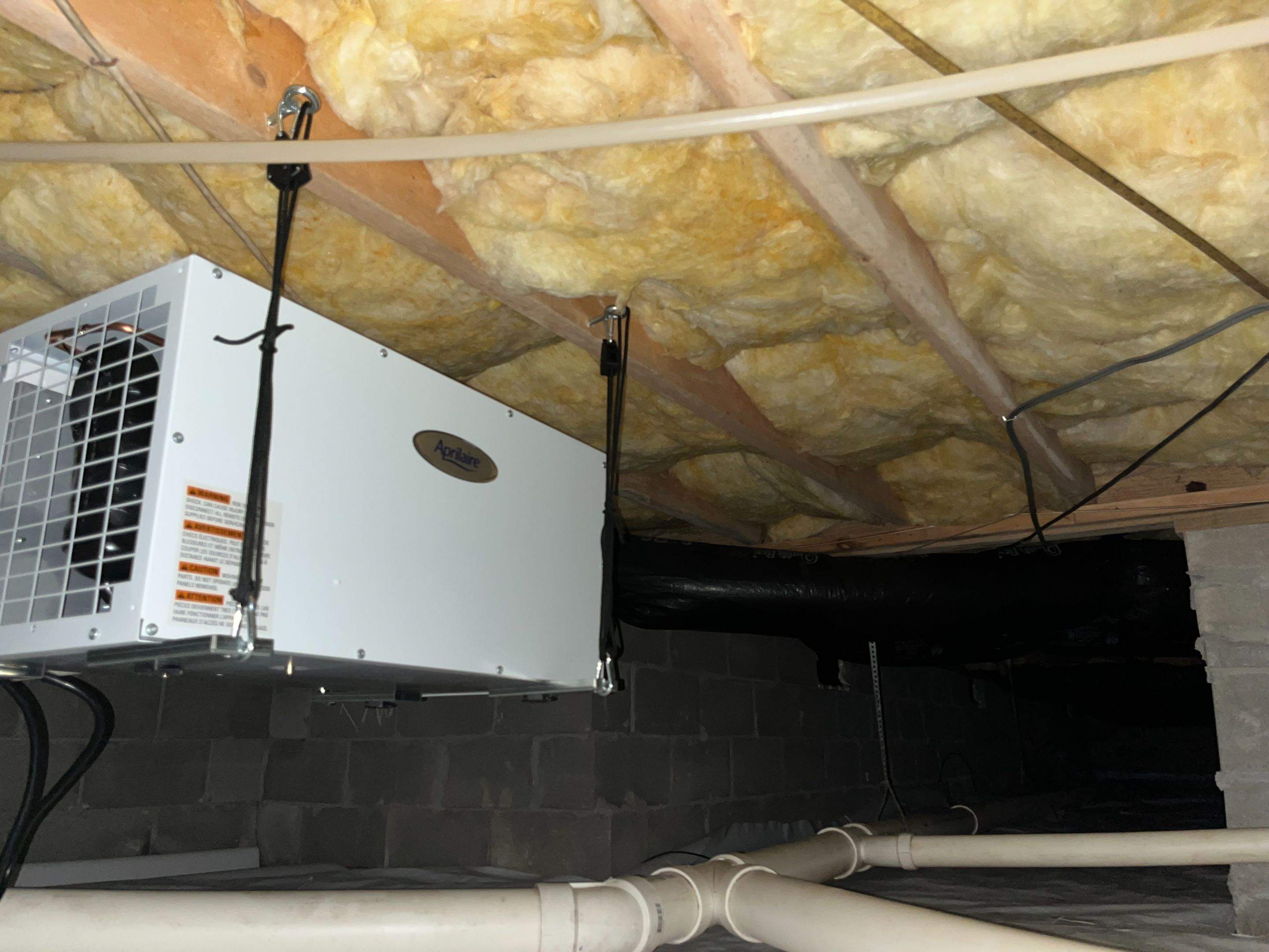Dehumidifier and Moisture Barrier Install using 14Mil Moisture Barrier by Impact Crawlspace