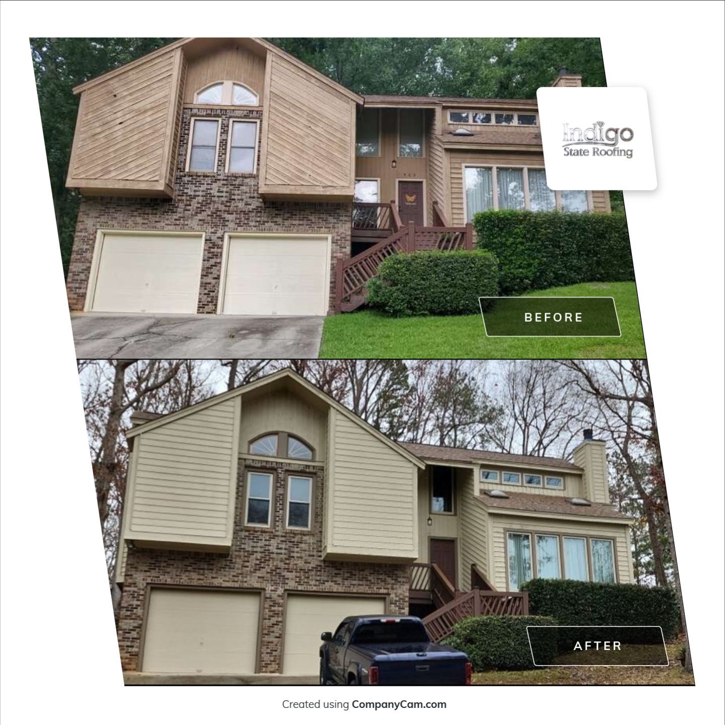 Exterior renovation using James Hardie Siding and Simonton Windows by Indigo State Roofing
