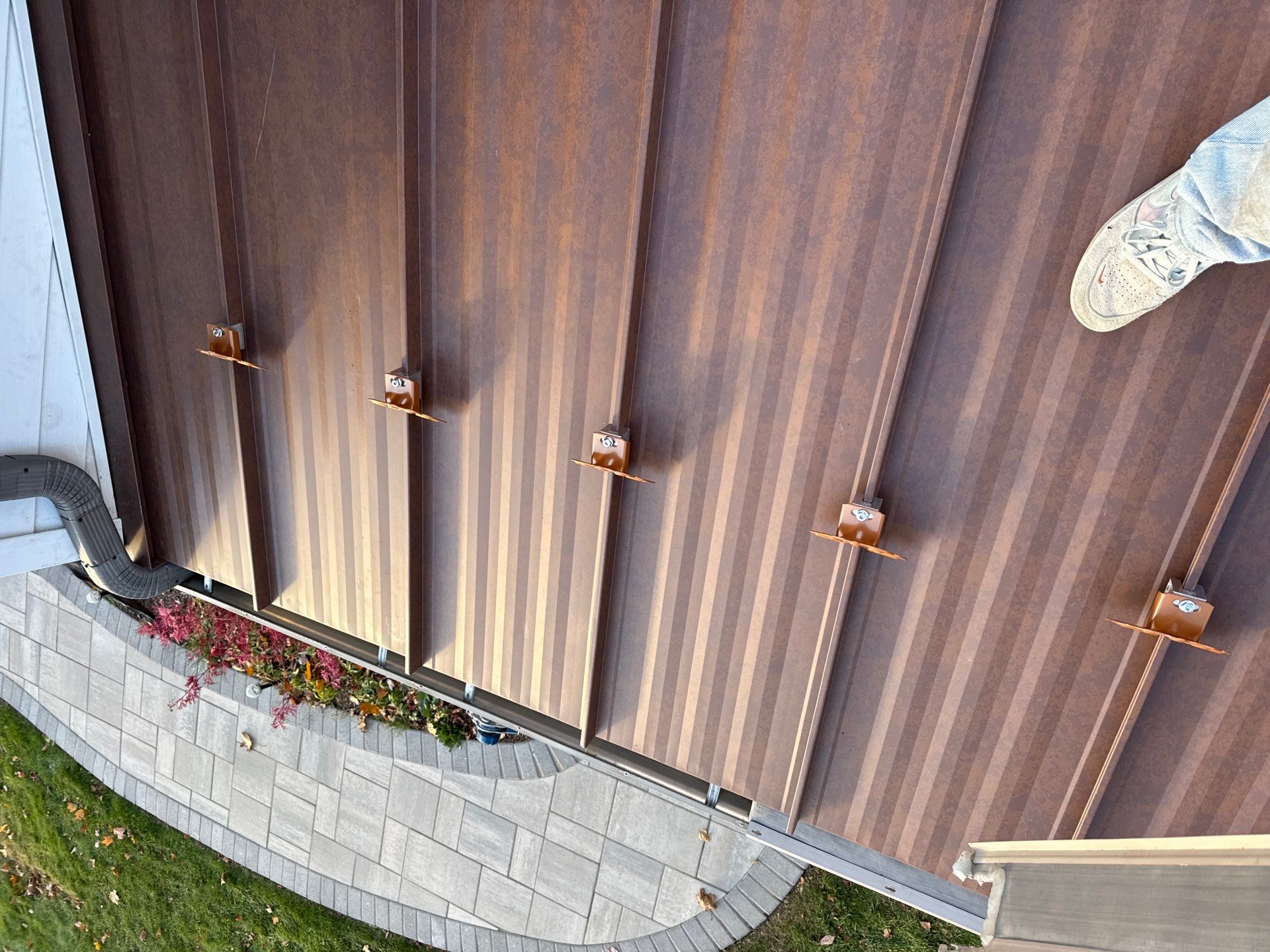 Roof Replacement using MS Standing Seam Roof Western Rust by 180 Contractors