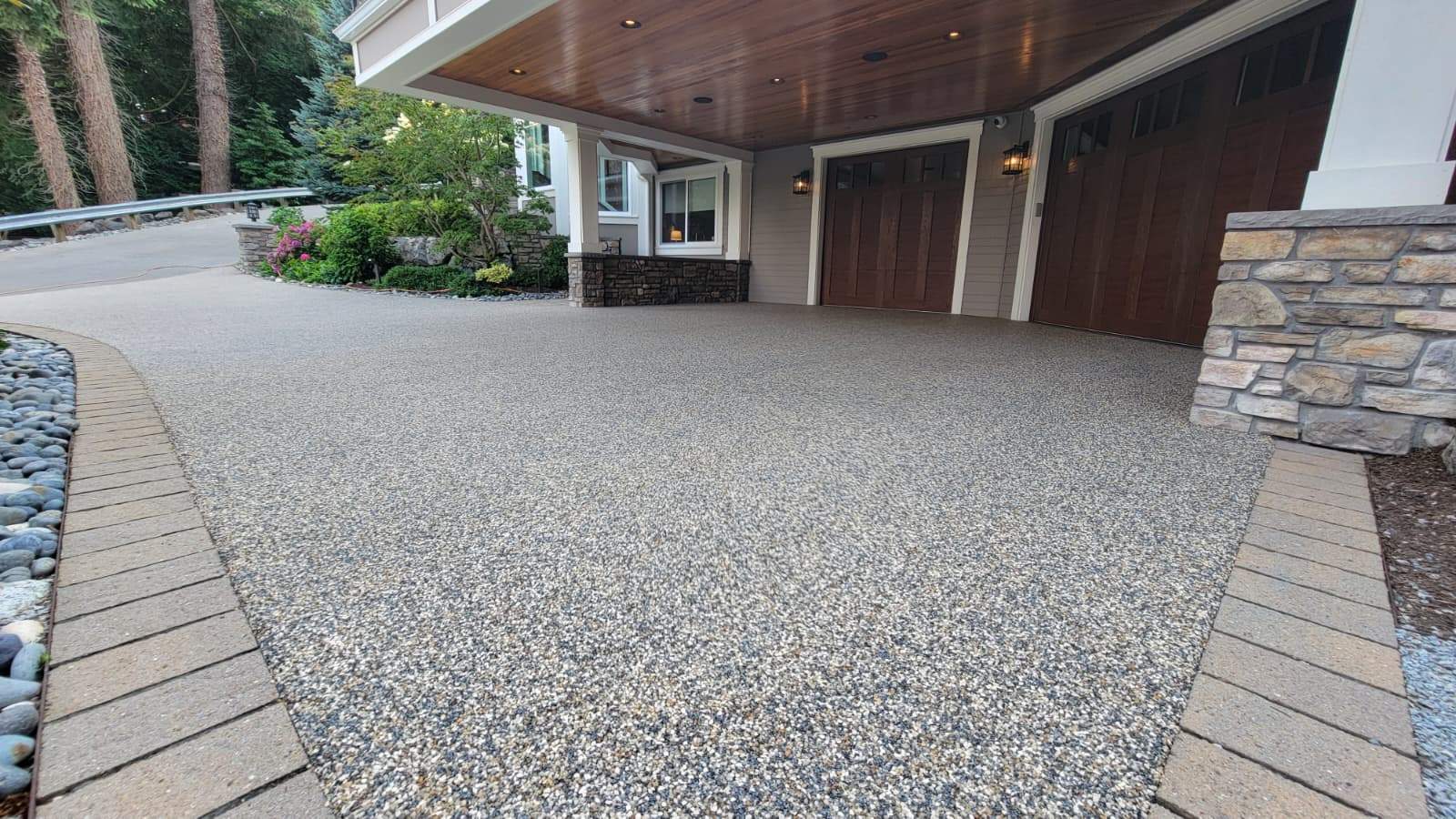 Coastal Grandeur Driveway and Patio in Big Sur Vuba Stone by Concrete Coating Experts Inc.