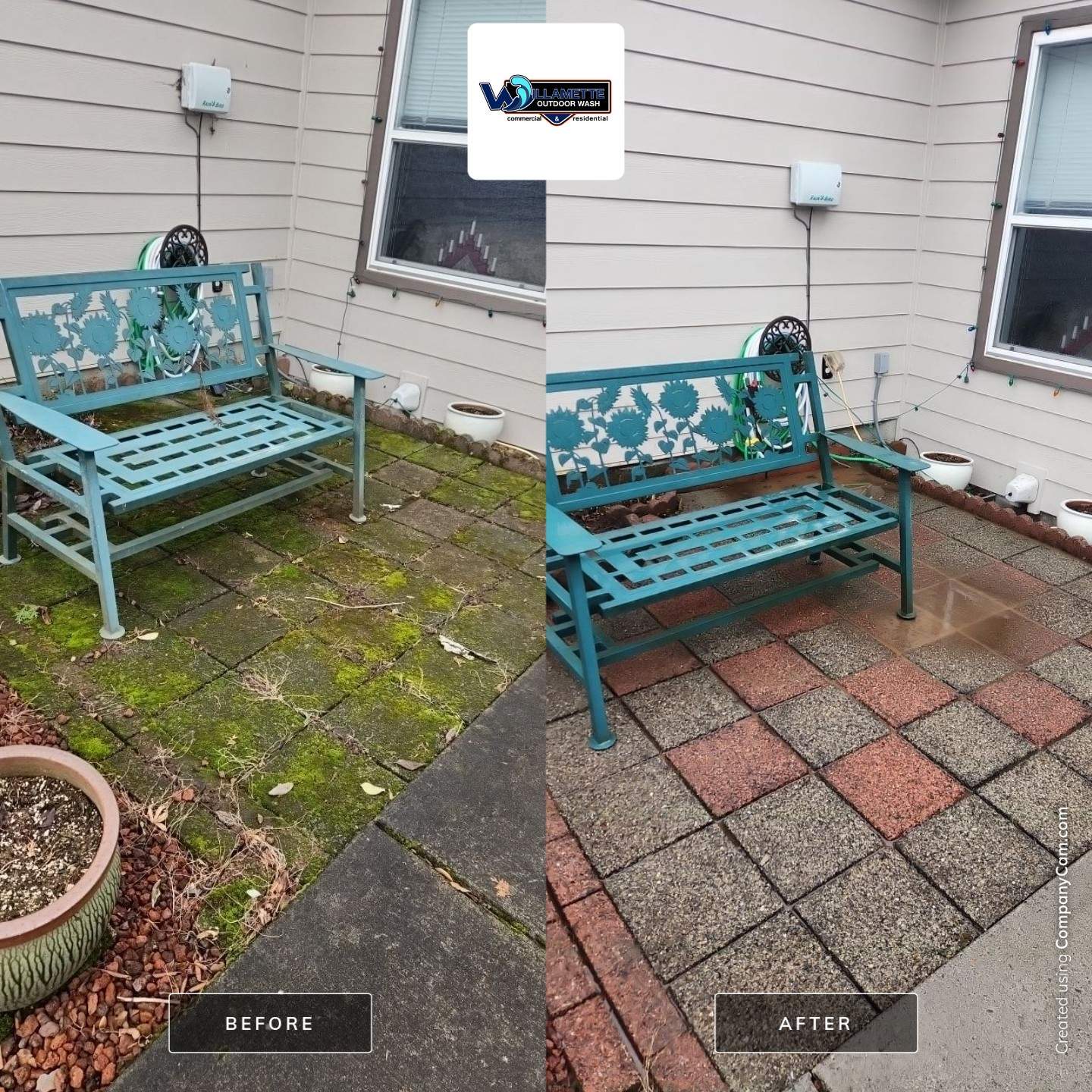 Concrete wash using Biocide by Willamette Outdoor Wash LLC