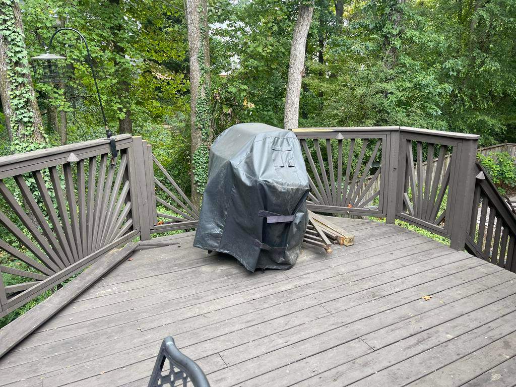 Deckorators Voyage Deck and Shed Style Covered Porch Build with Drink Rail by Nelson Exteriors 