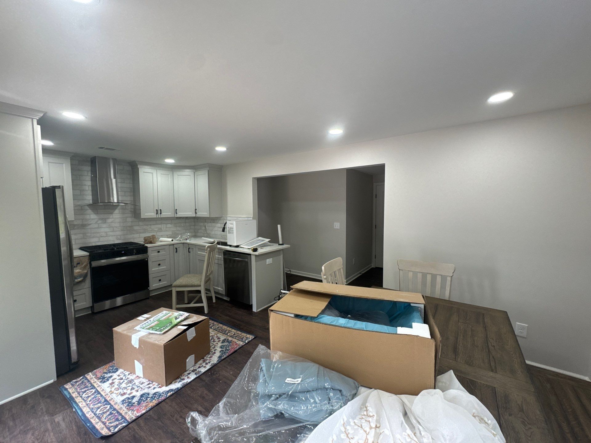 Full Basement Remodel in Powder Springs Featuring Custom Kitchenette by Swift Home Renovations