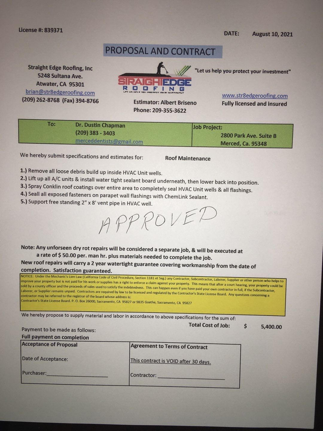 Spray foam and coatings inside commercial building HVAC well using Spray foam and coatings over existing BUR system by Straight Edge Roofing Inc