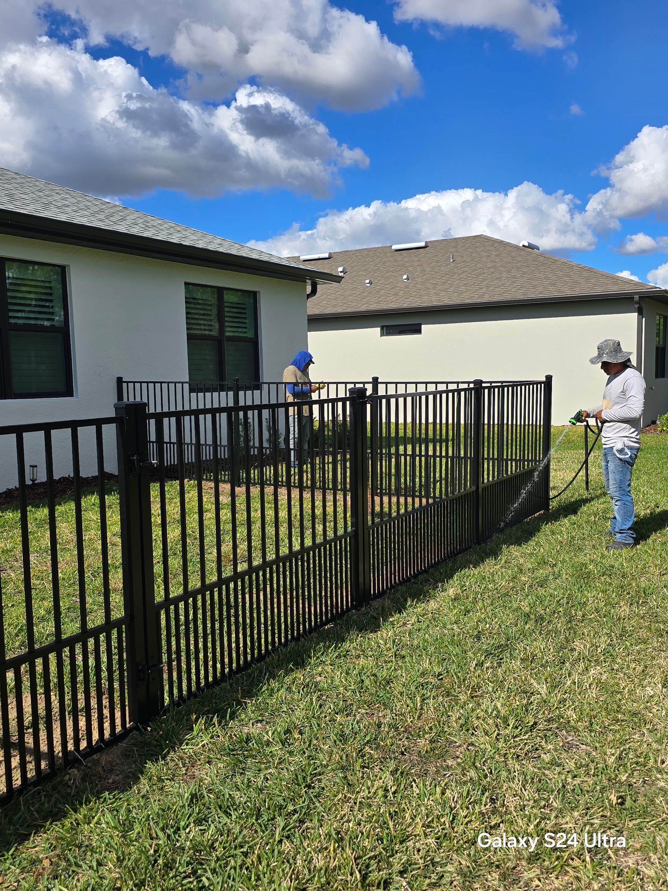 Puppy picket aluminum fence in North Port by True Fence LLC