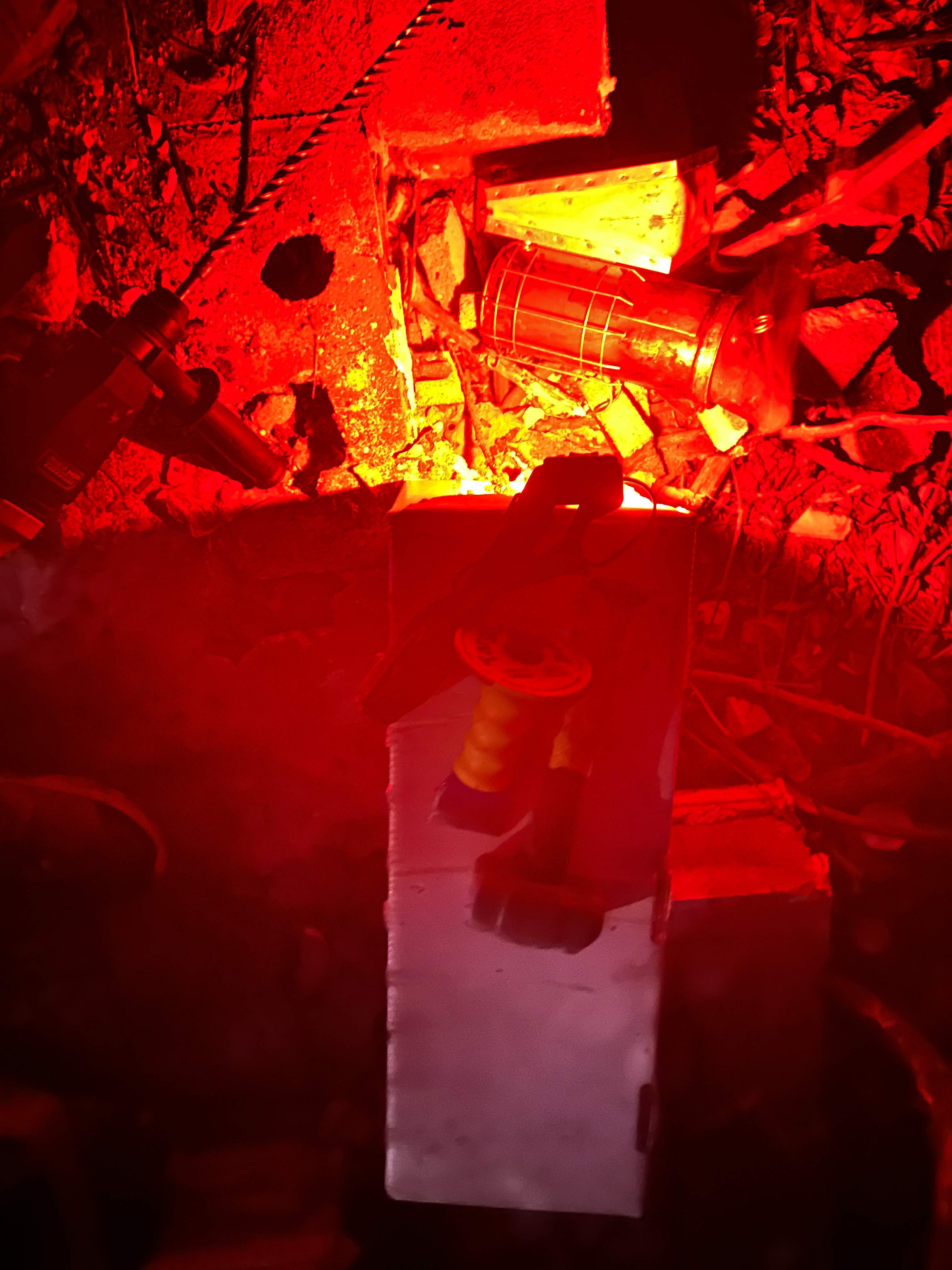 Demoed Cinderblock Wall by Rockwall Honey Bee Company