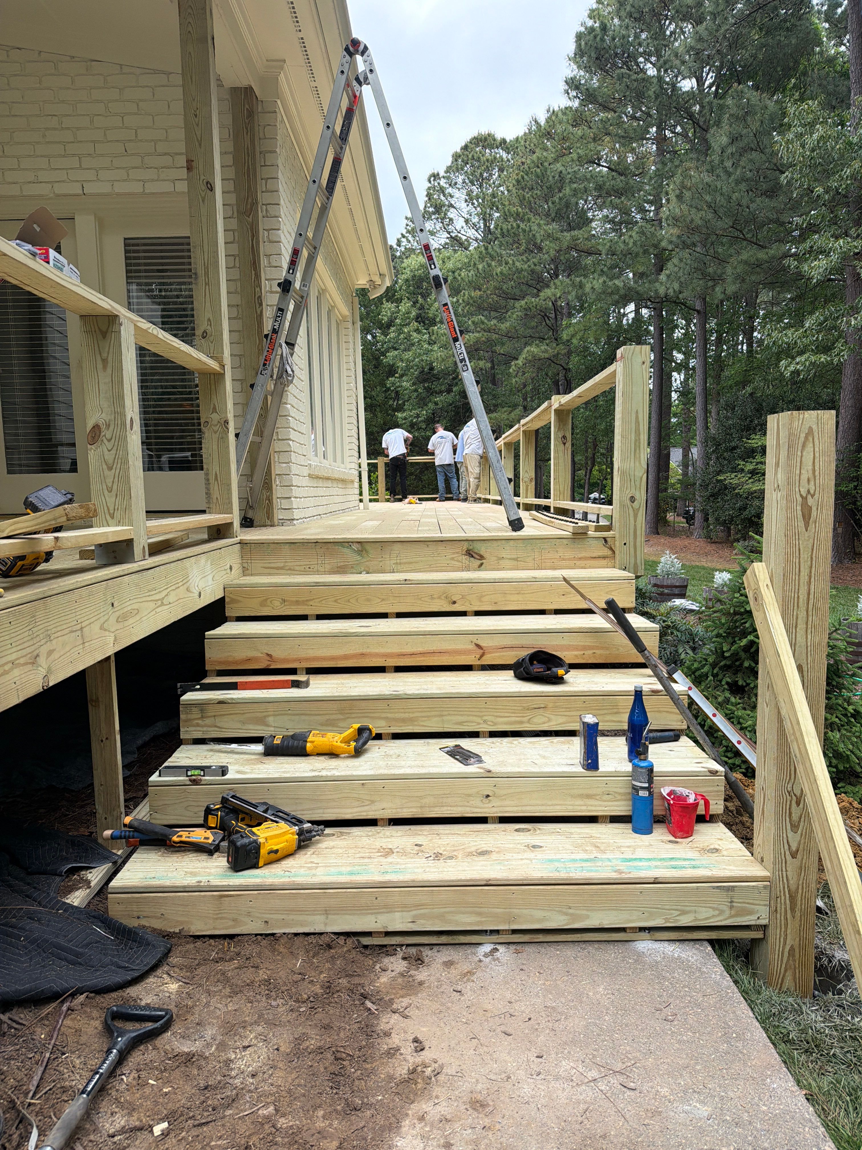 Deck Stain, Round Balusters & Screened Porch Transformation by Billy Weatherspoon Contractor
