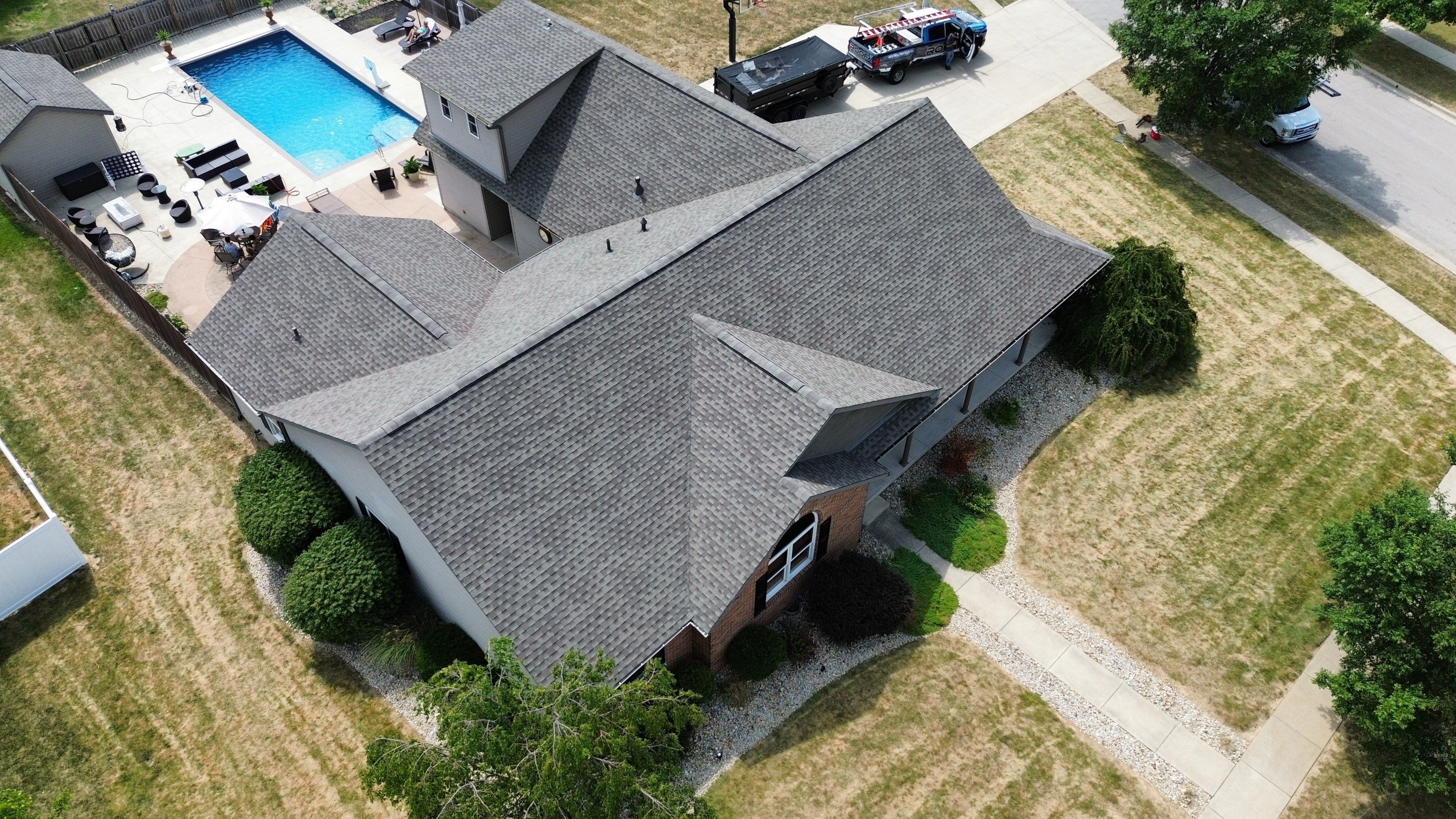 Residential Roofing Installation using Timberline HDZ Shingles - Weathered Wood by RoofX 