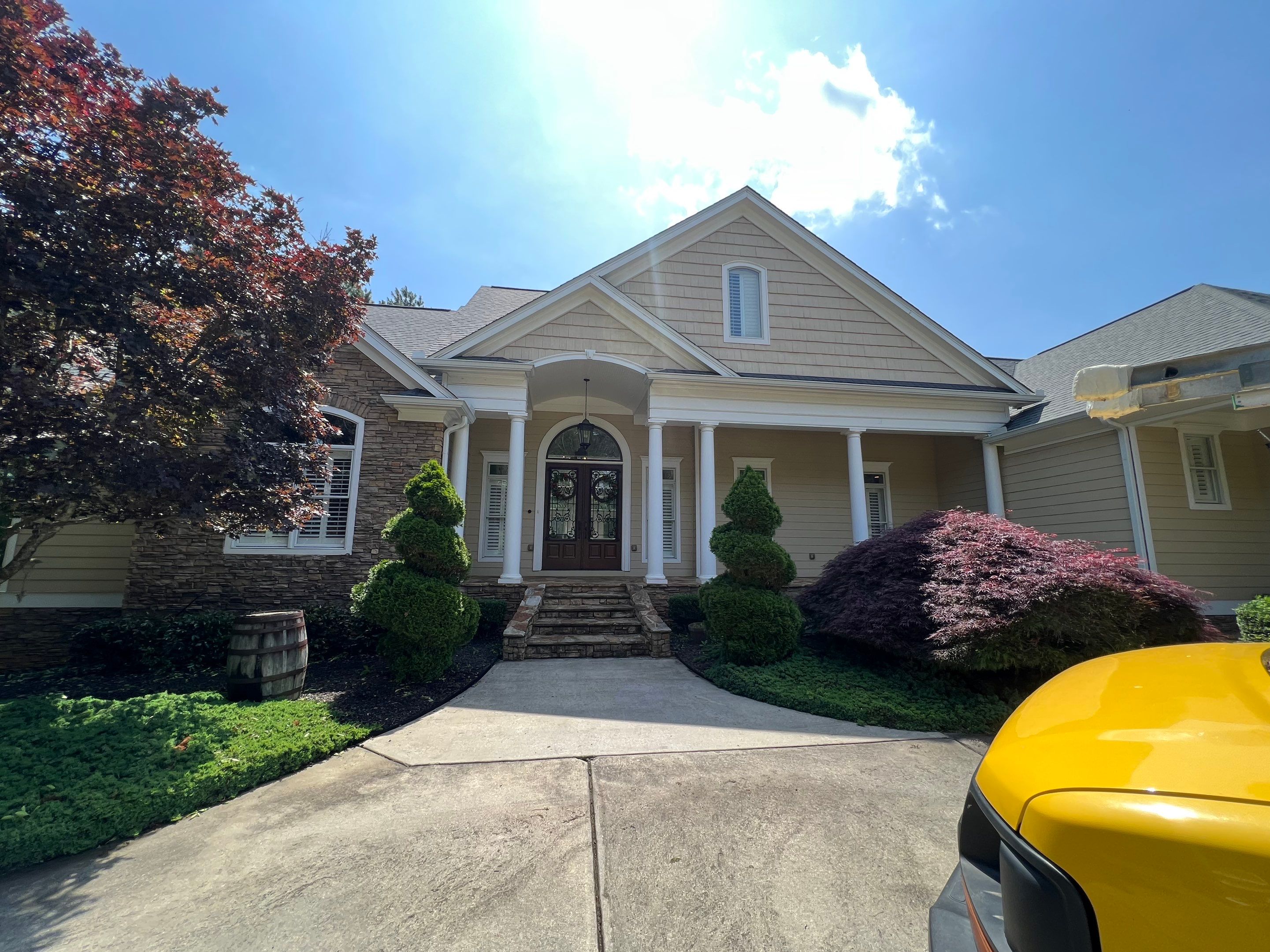 Sage Green Exterior House Painting and Trim Refresh in McDonough by Swift Home Renovations