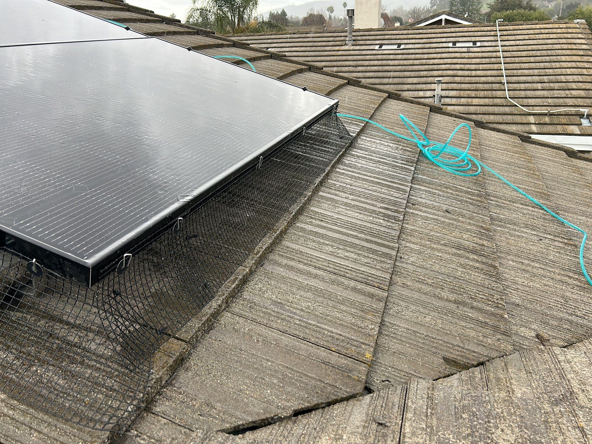 Solar Panel Bird Proofing using Critter Guard Mesh-Flat tile by All One Solar Shine