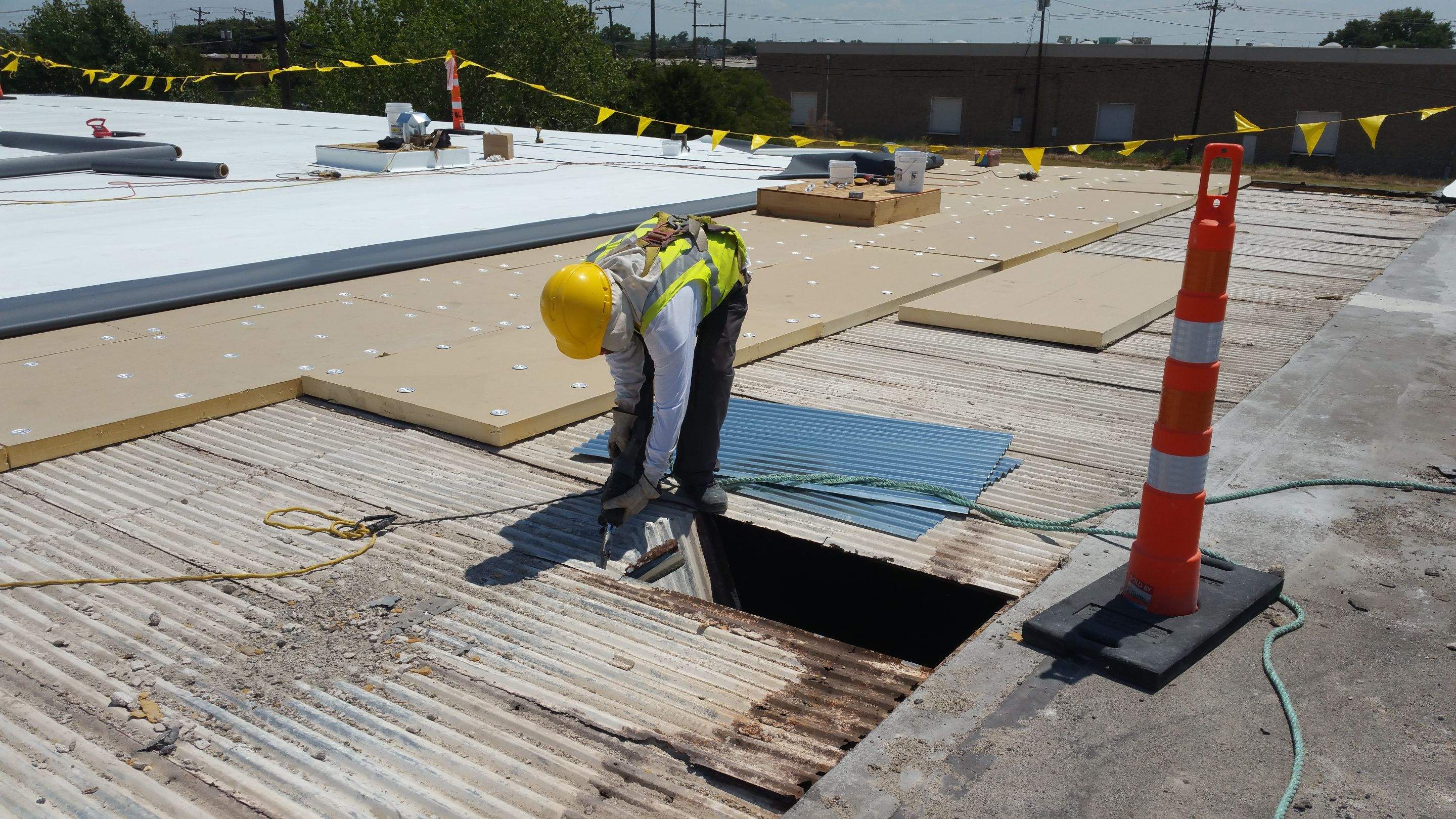 Massive Storm Damage Project - Factory in Arlington by First United Roofing & Construction