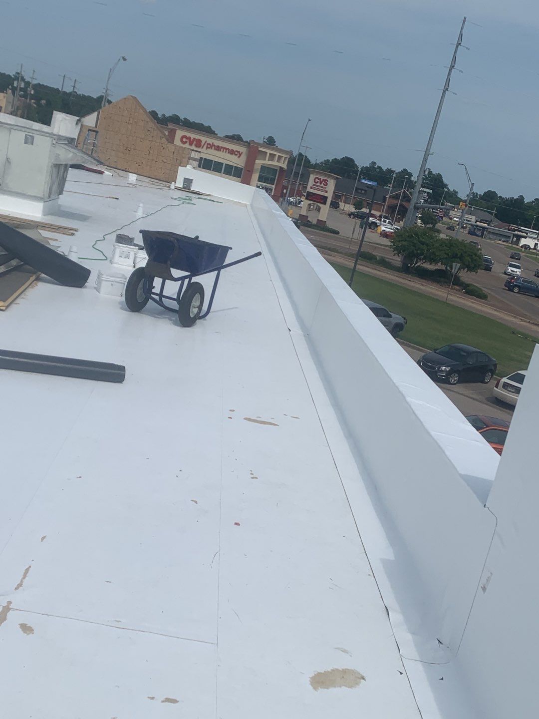 Commercial Roofing Installation using 50 mil PVC by Hostetler Roofing