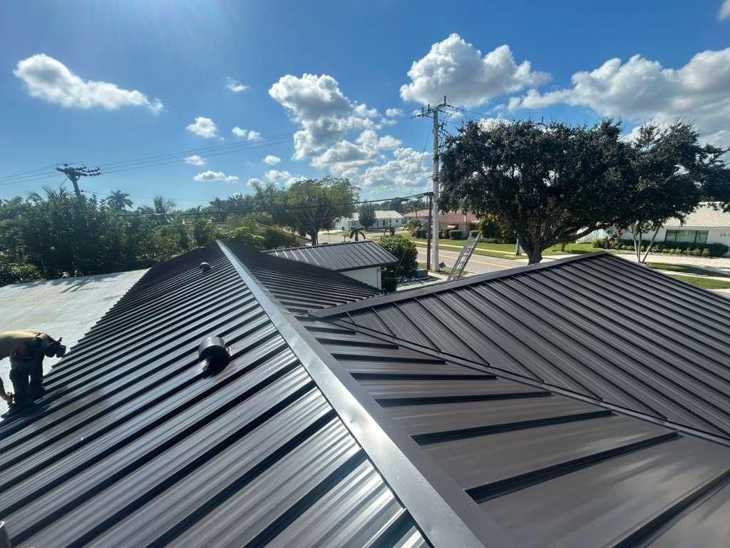 Residential Roofing Installation using 1" Nail strip metal roof by BLUES BROTHERS ROOFING