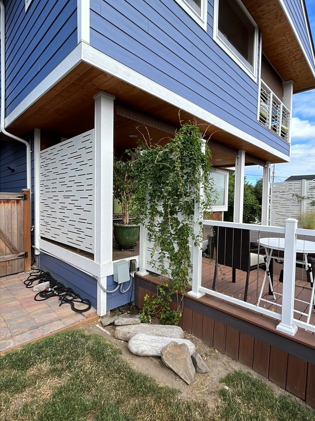 Deck Extension with Hideaway Screen by Alki deck builders 