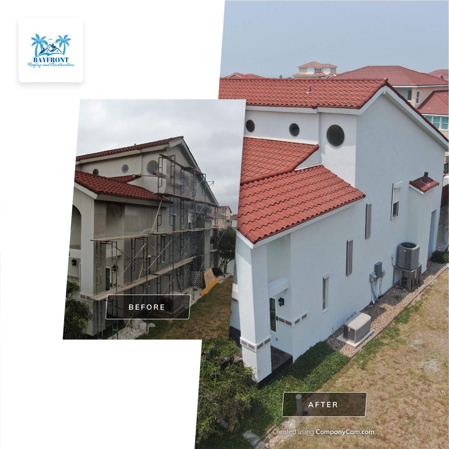 Waterfront Stucco Remastered by Bayfront Roofing and Construction