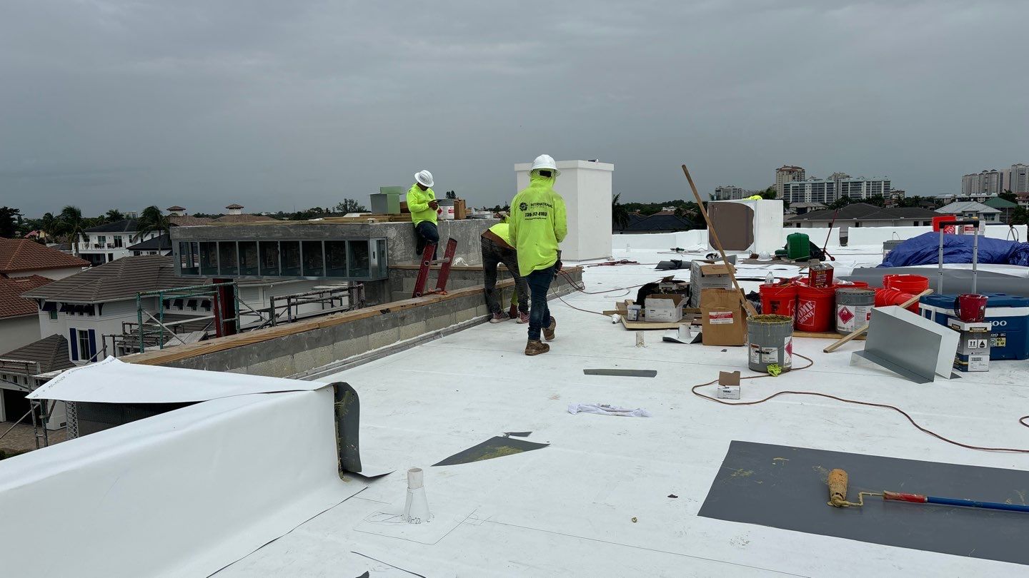 Residential Install of Flat TPO by International Roofing