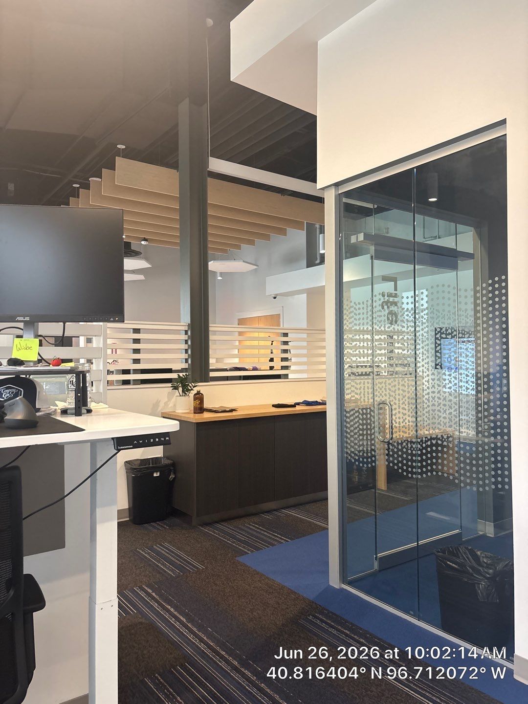 Modern Office Remodel Featuring Custom Acoustic Baffles in Lincoln by CompanyCam Sales Demo