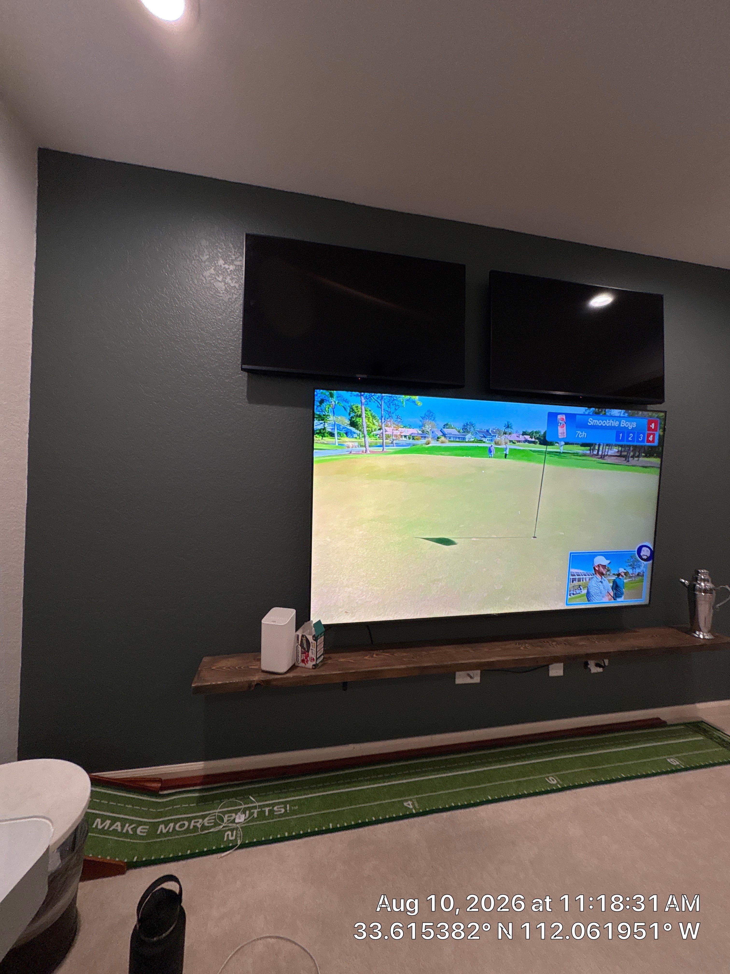 Home Office Setup with Arched Plantation Shutters in Phoenix by CompanyCam Sales Demo
