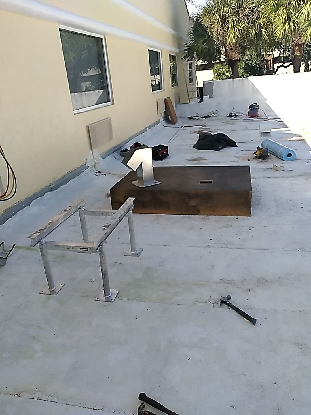 Commercial Flat Roof Repair and HVAC Curb Installation in Boca Raton by Aastro Roofing