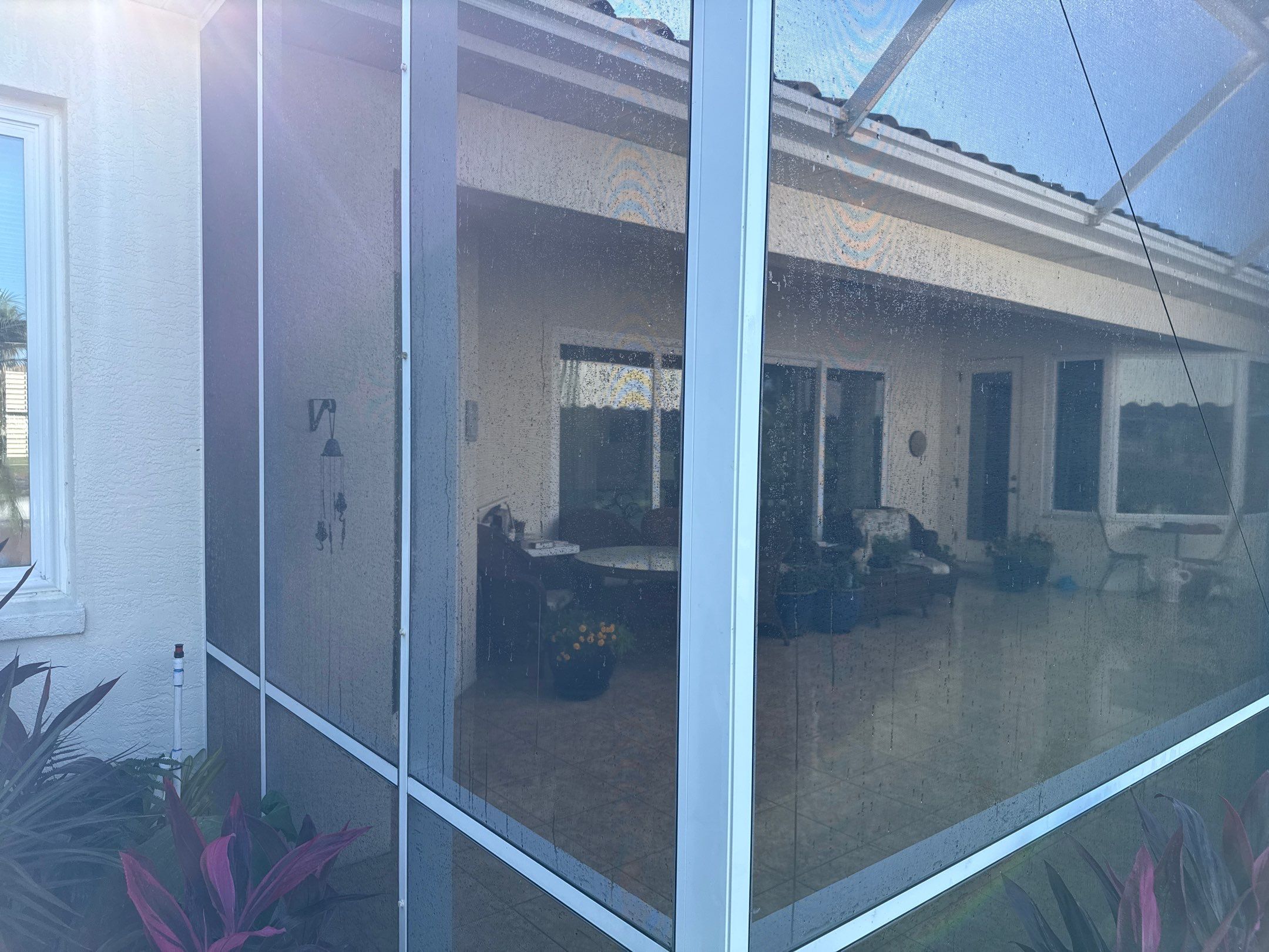 University Park Lanai Transformation | Screen Enclosure & Shade Cleaning by Sunshine AquaWash
