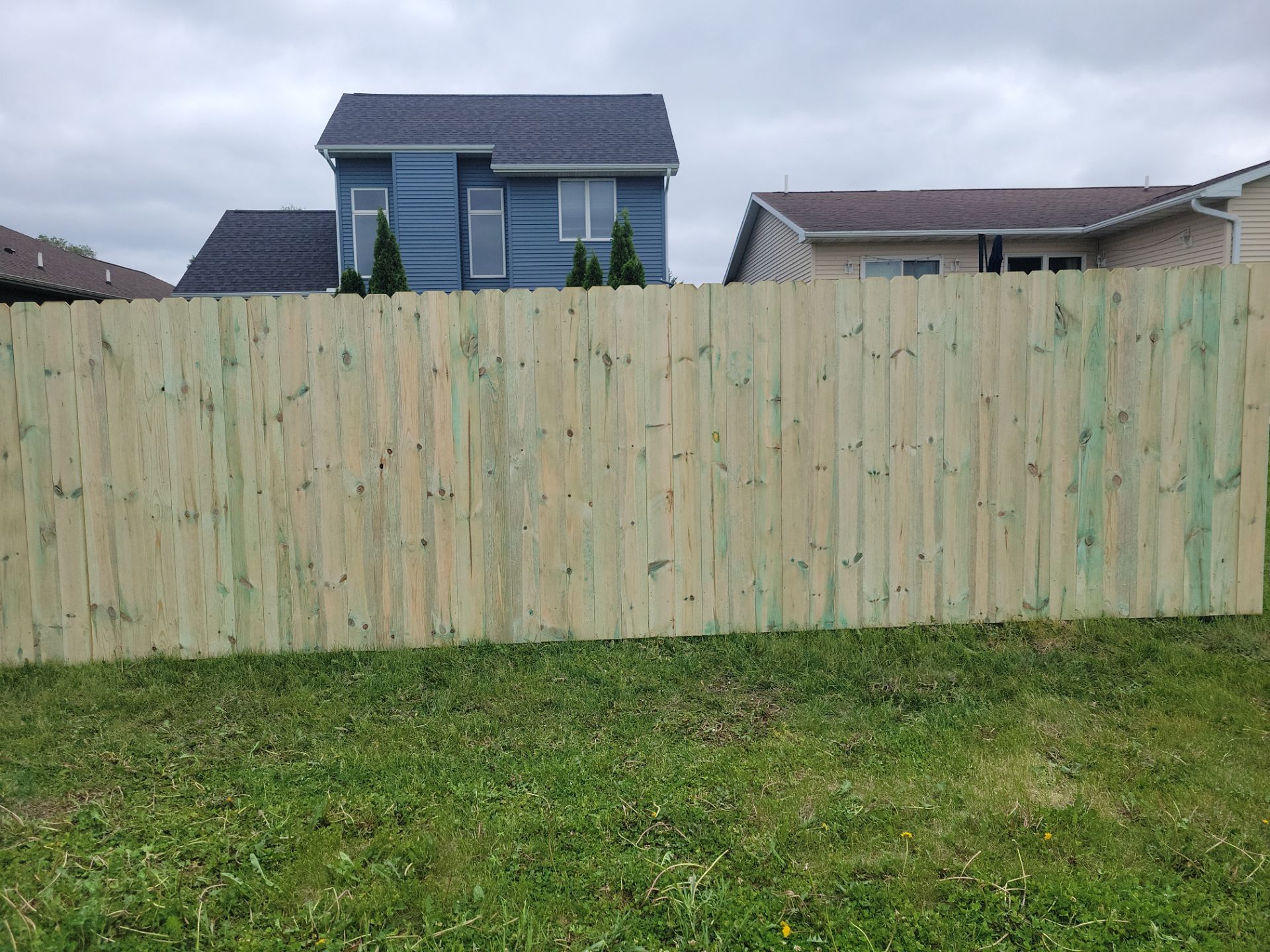 Pressure-Treated Wood Privacy Fence Installation in Waterloo by Perfect Picket Fence and Stain
