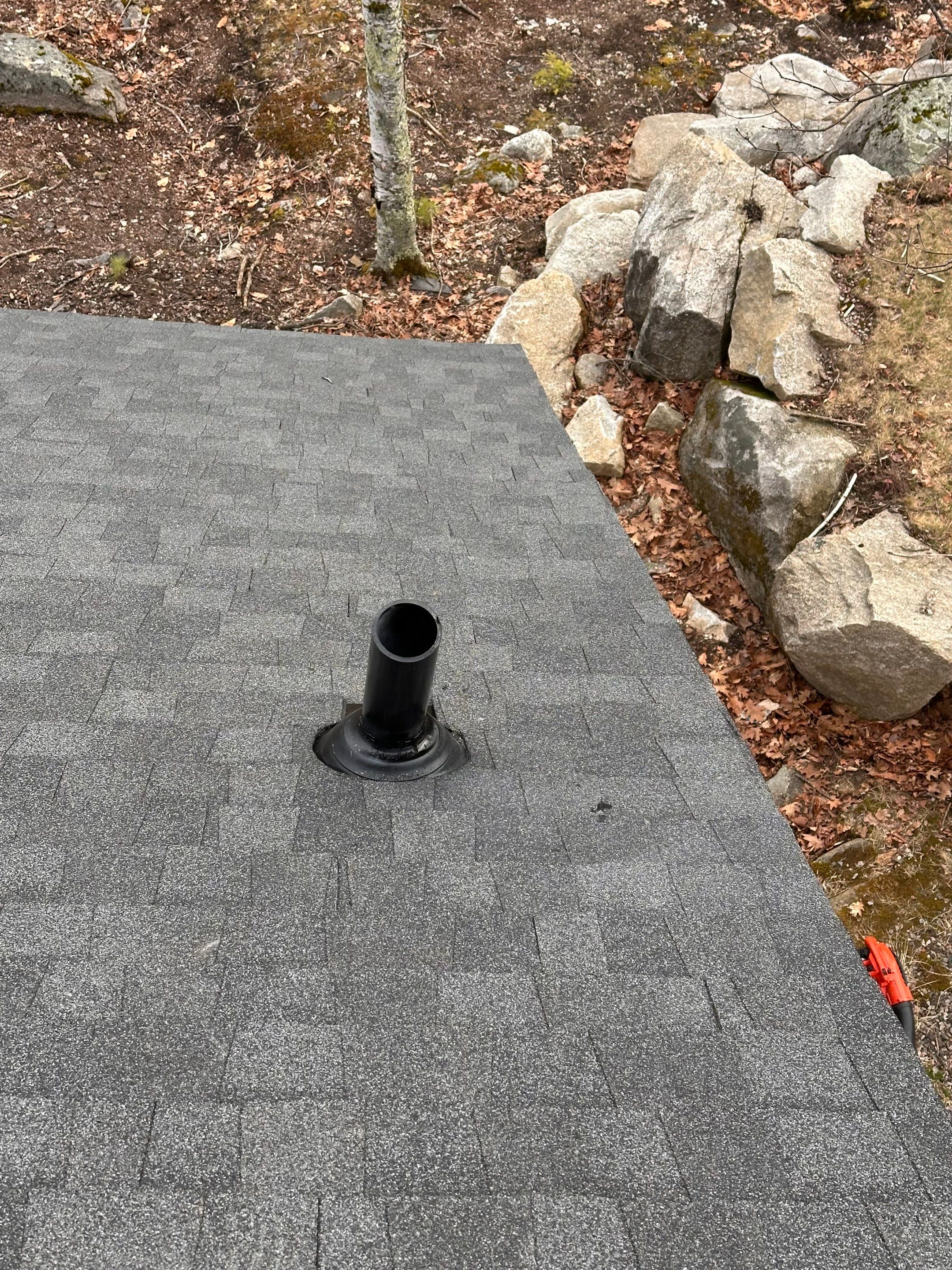 Asphalt Shingle Roof Replacement for Raymond Lakefront A-Frame Cabin by Tall pine roofing