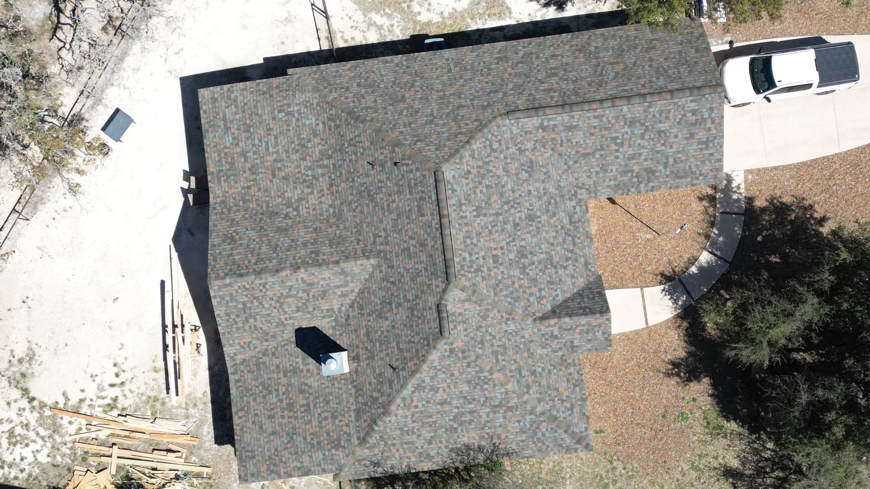 Reroof with Back Patio Addition using Owens Corning Duration Aged Copper by Lightning Exteriors