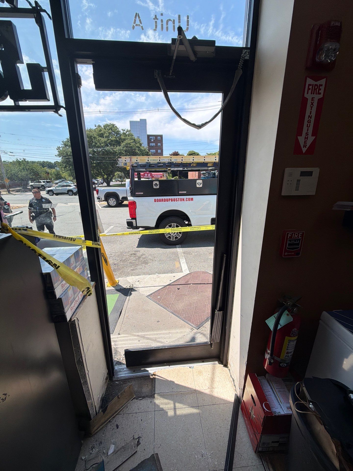 Retail Storefront Emergency Board Up and Door Replacement in Peabody by Boston Board Up