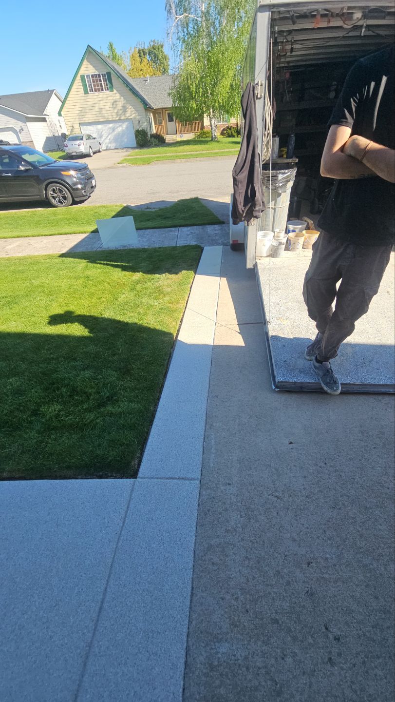 Patio Transformation using Stone/Marble Hybrid by Croc Coatings, LLC