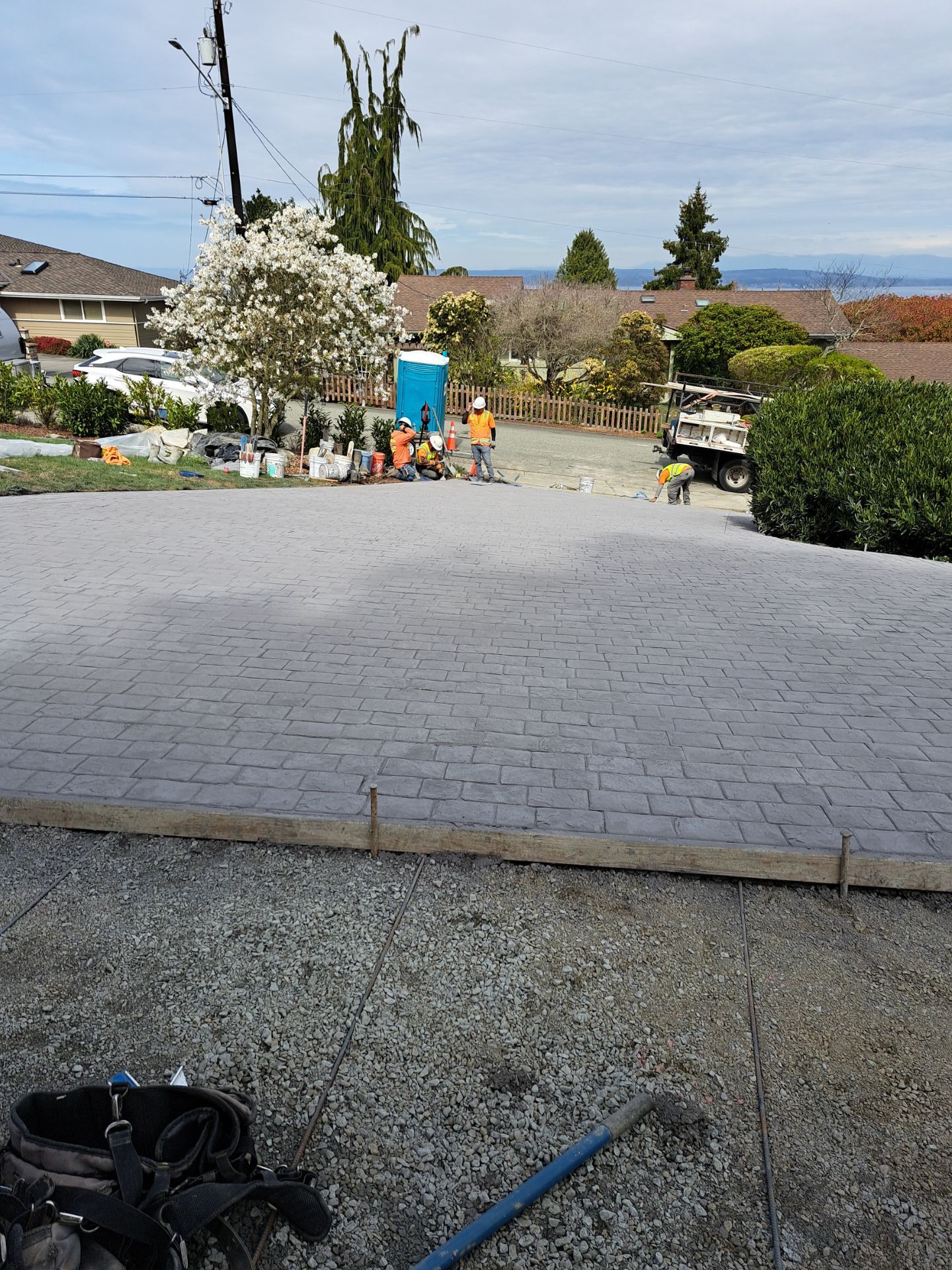 John | Stamped Concrete Driveway Makeover by Jireh Asphalt & Concrete Inc 