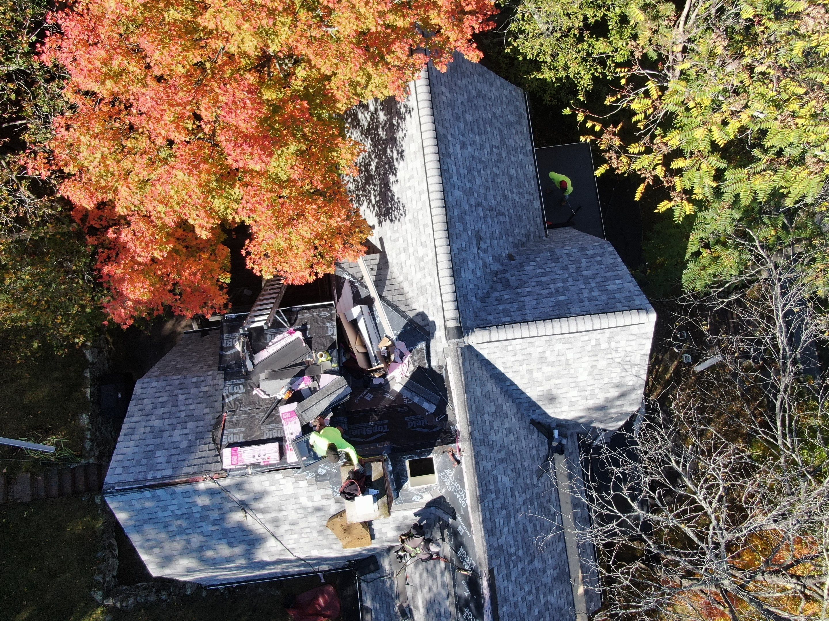 Full Roof & Porch EPDM Replacement with Skylight and Chimney Repairs by Mighty Dog Roofing of Greater Middlesex County