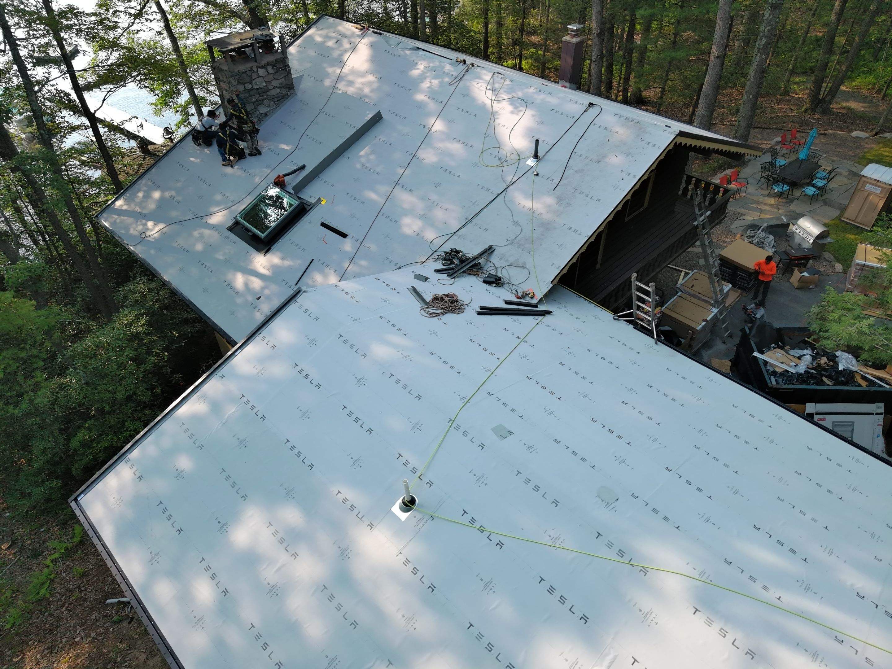 Stunning Tesla Solar Roof Cabin in the Woods by American Home Contractors