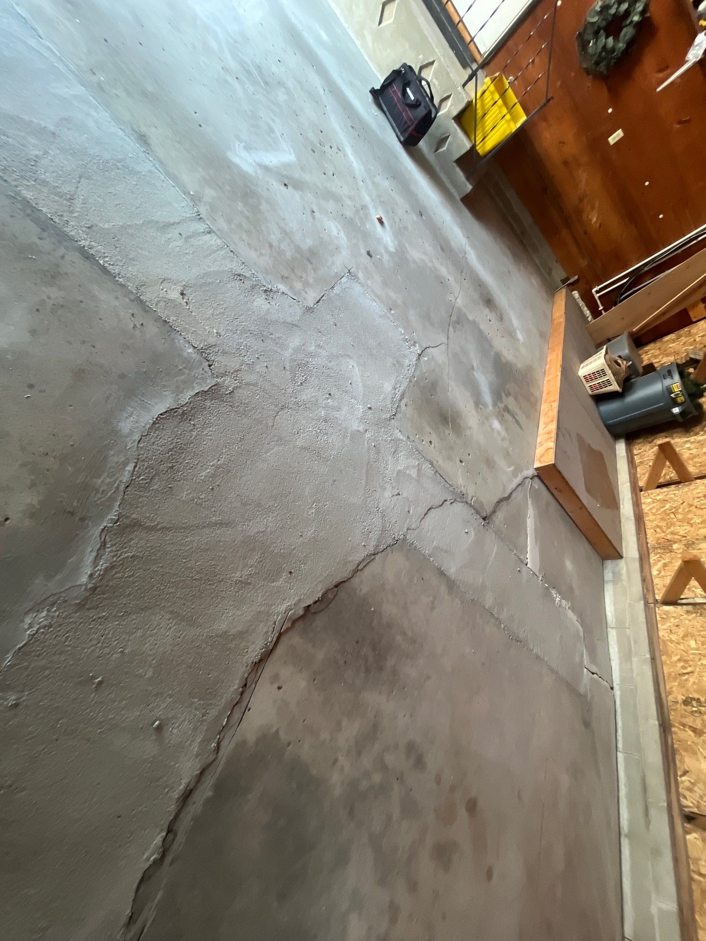 Multi-Colored Epoxy Garage Floor Coating and Concrete Stair Restoration by Select Painting, Coatings & Garage Cabinets
