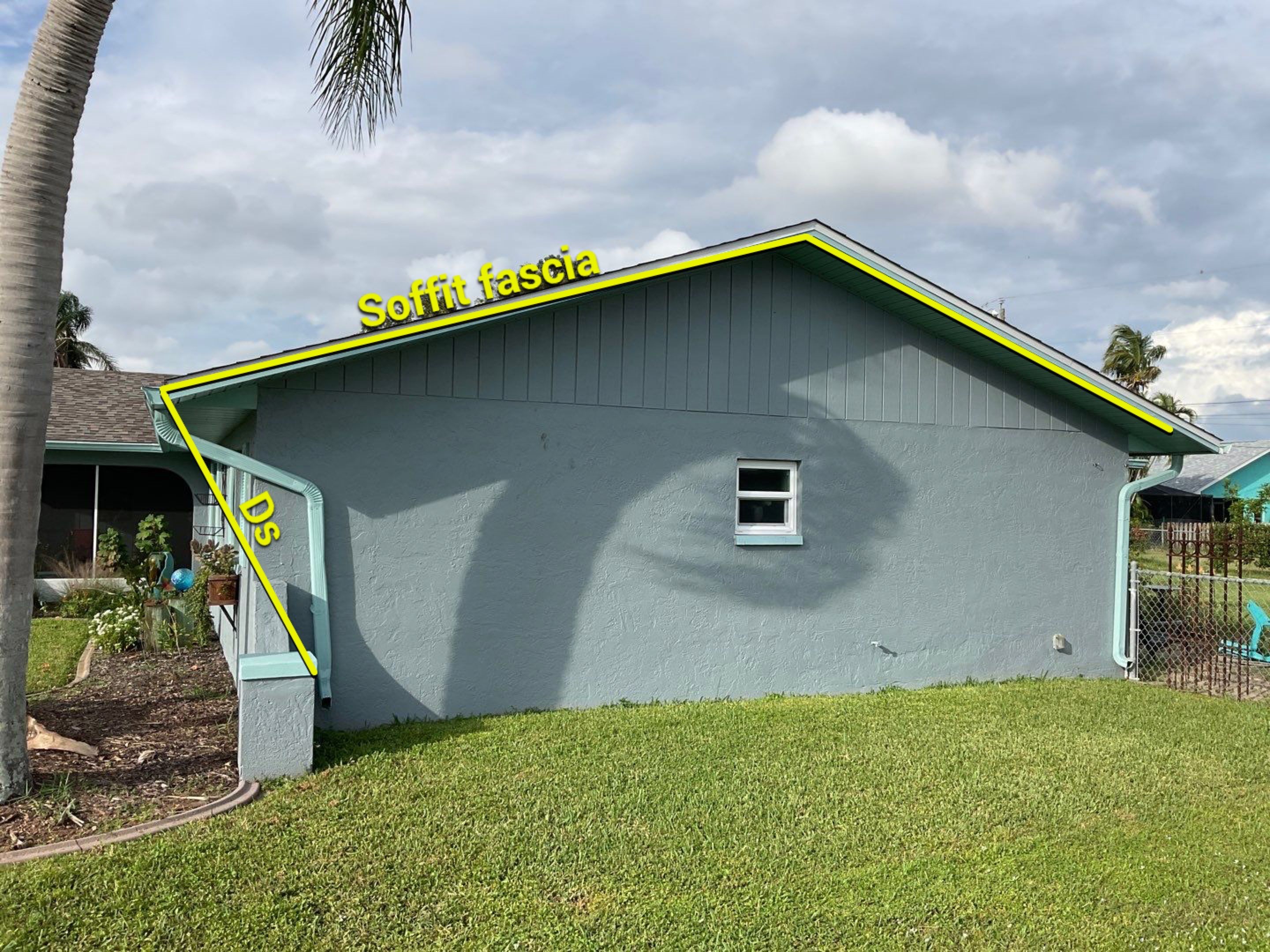 Soffit and Fascia Installation using White Vinyl Soffit in Cape Coral FL by Gutter Professors