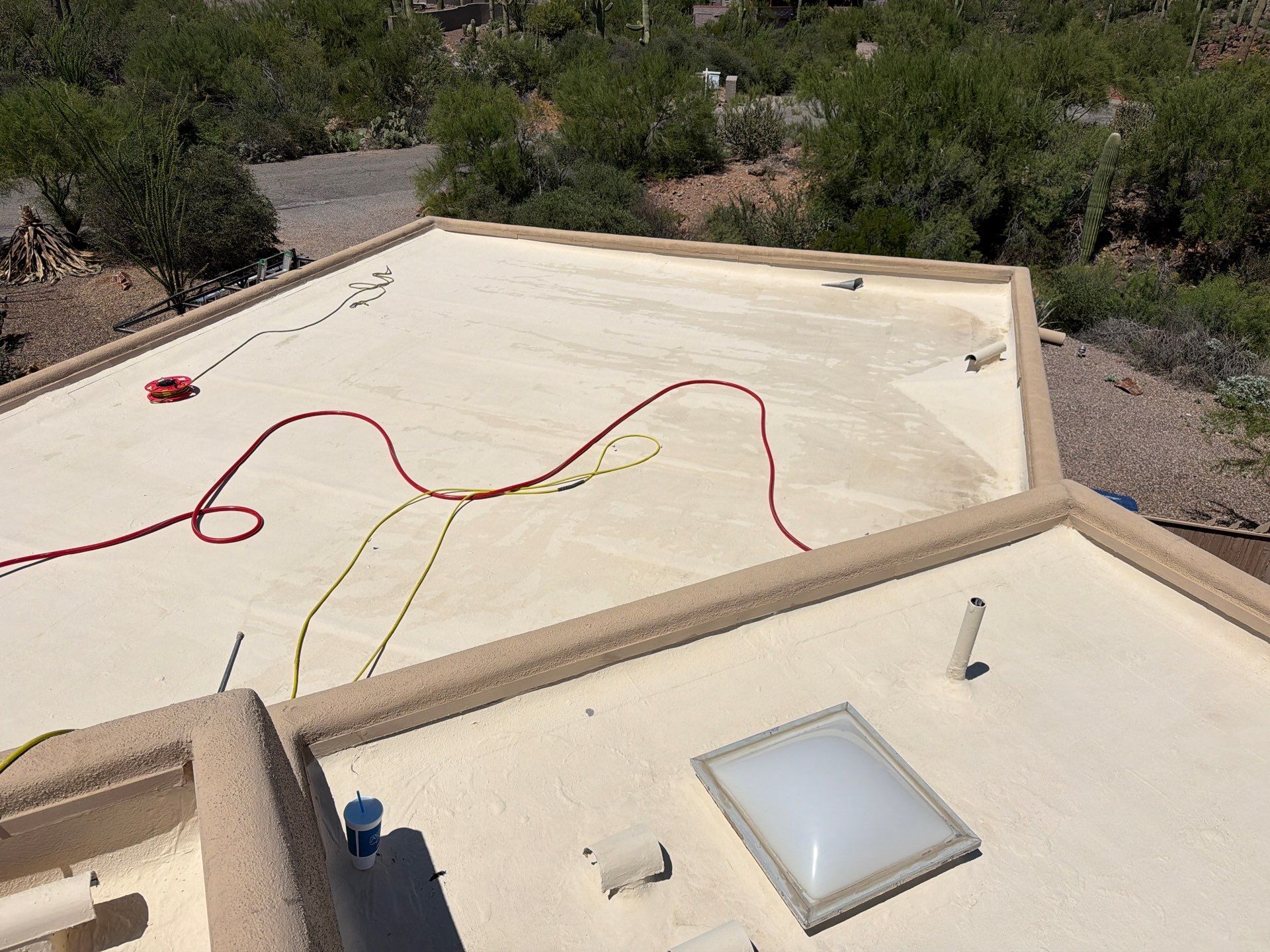 Residential Flat Roof Elastomeric Coating and Restoration in Tucson by West Coast Roofing AZ